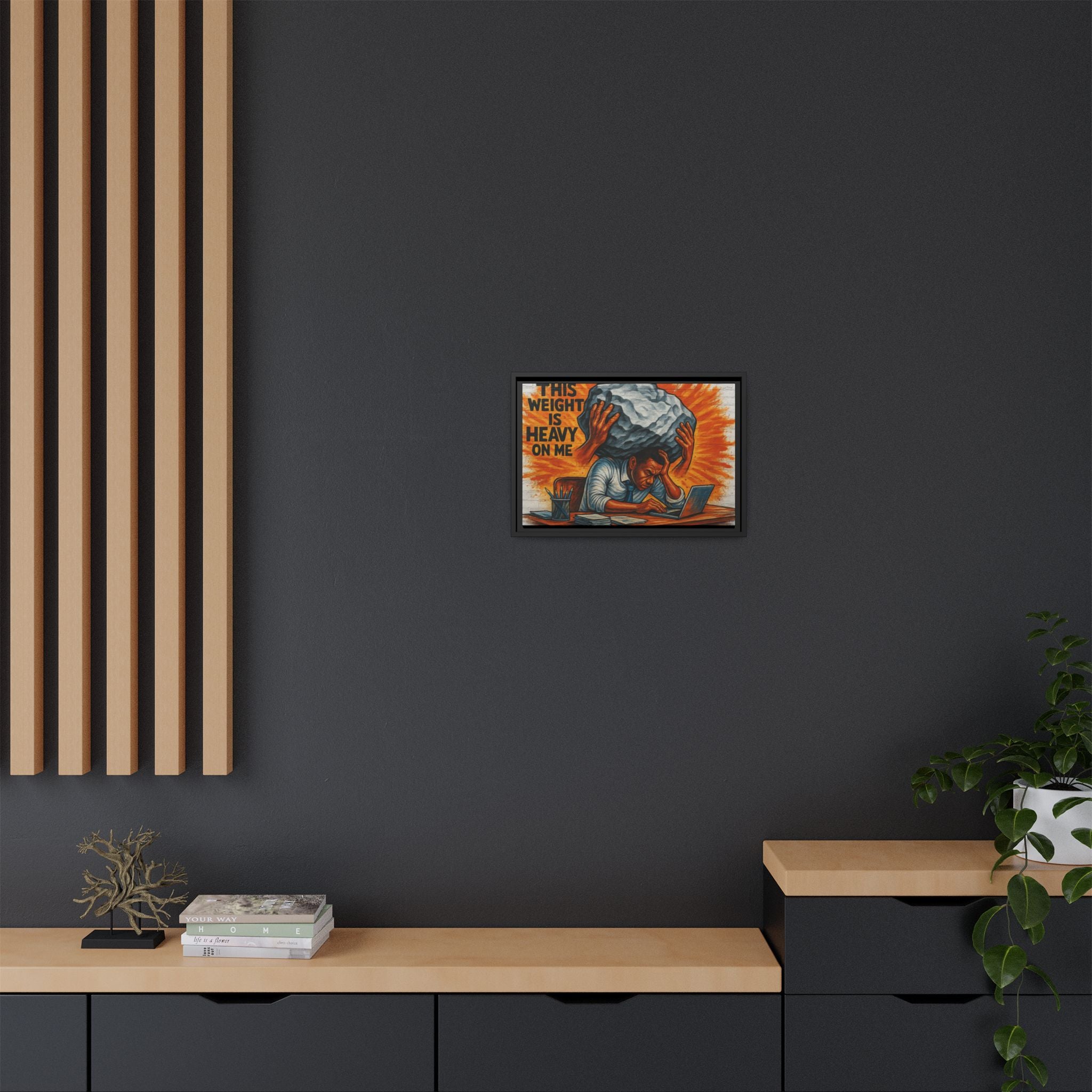 Framed Canvas Art, Stress Relief Decor, Office Wall Art, Motivational Artwork, Unique Gift for Home or Office