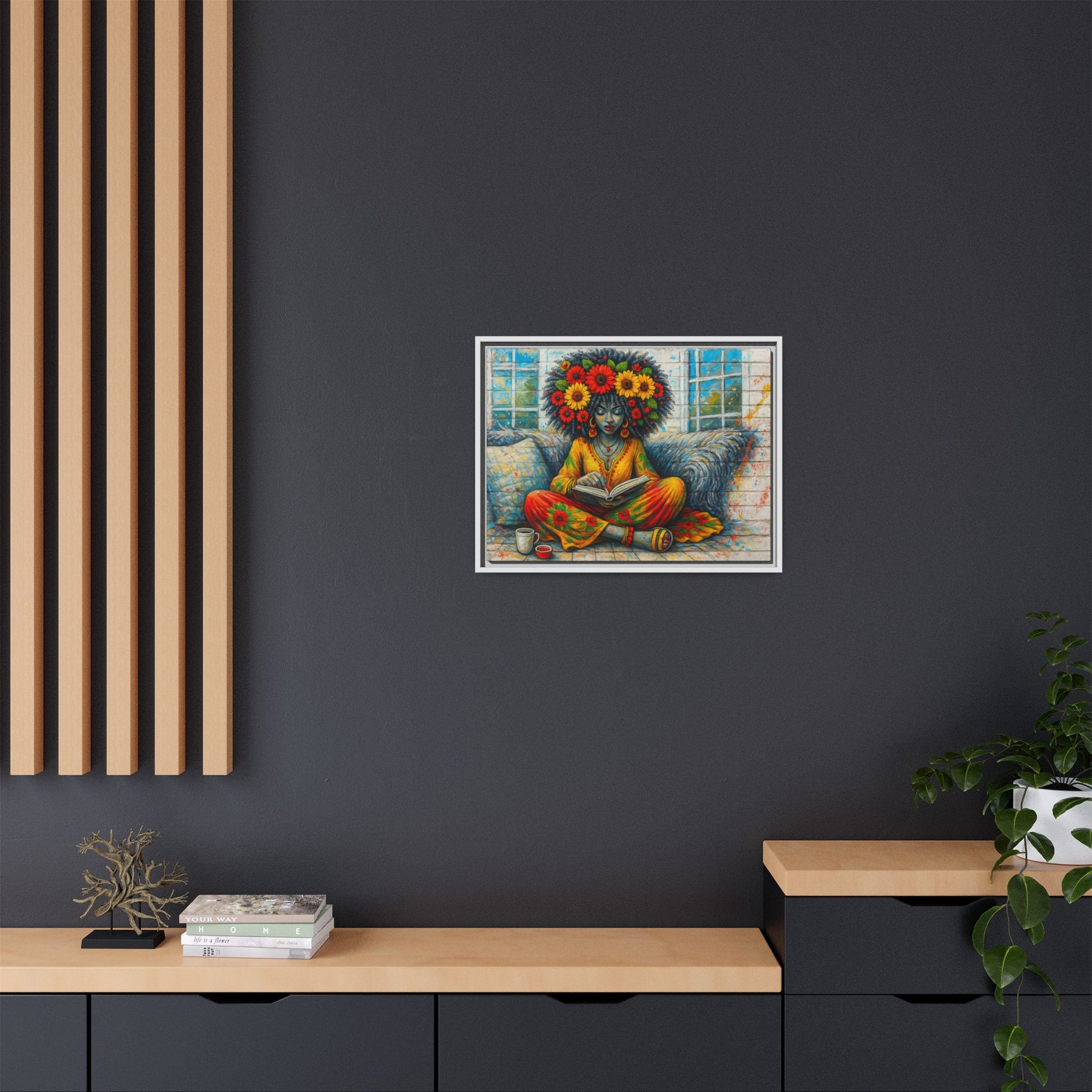 Colorful Flower Reading Girl