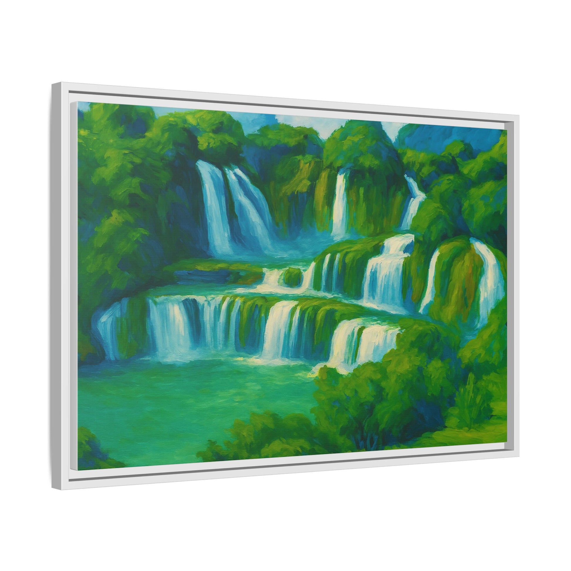 Green Serene Waterfall