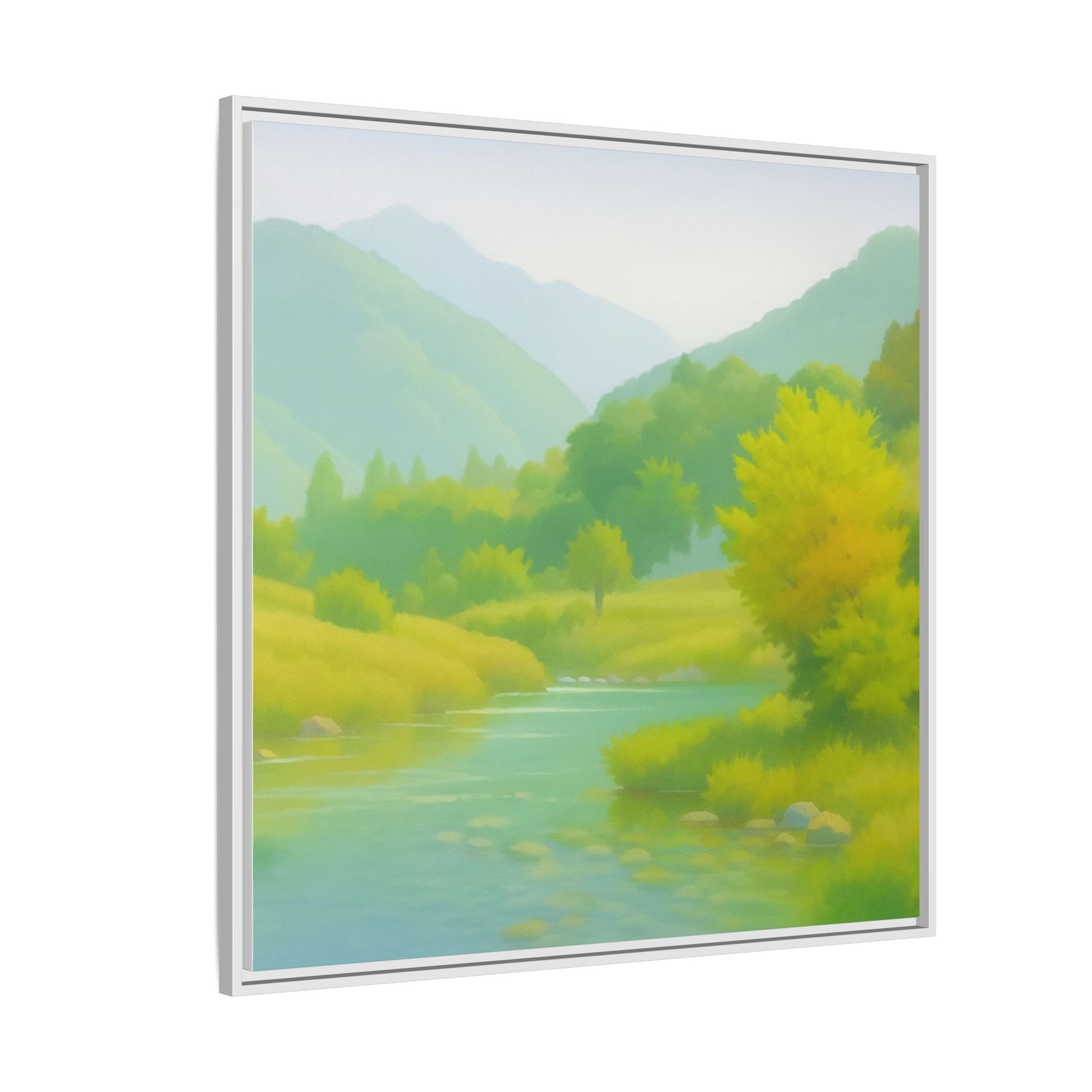 Calming River Green Landscape