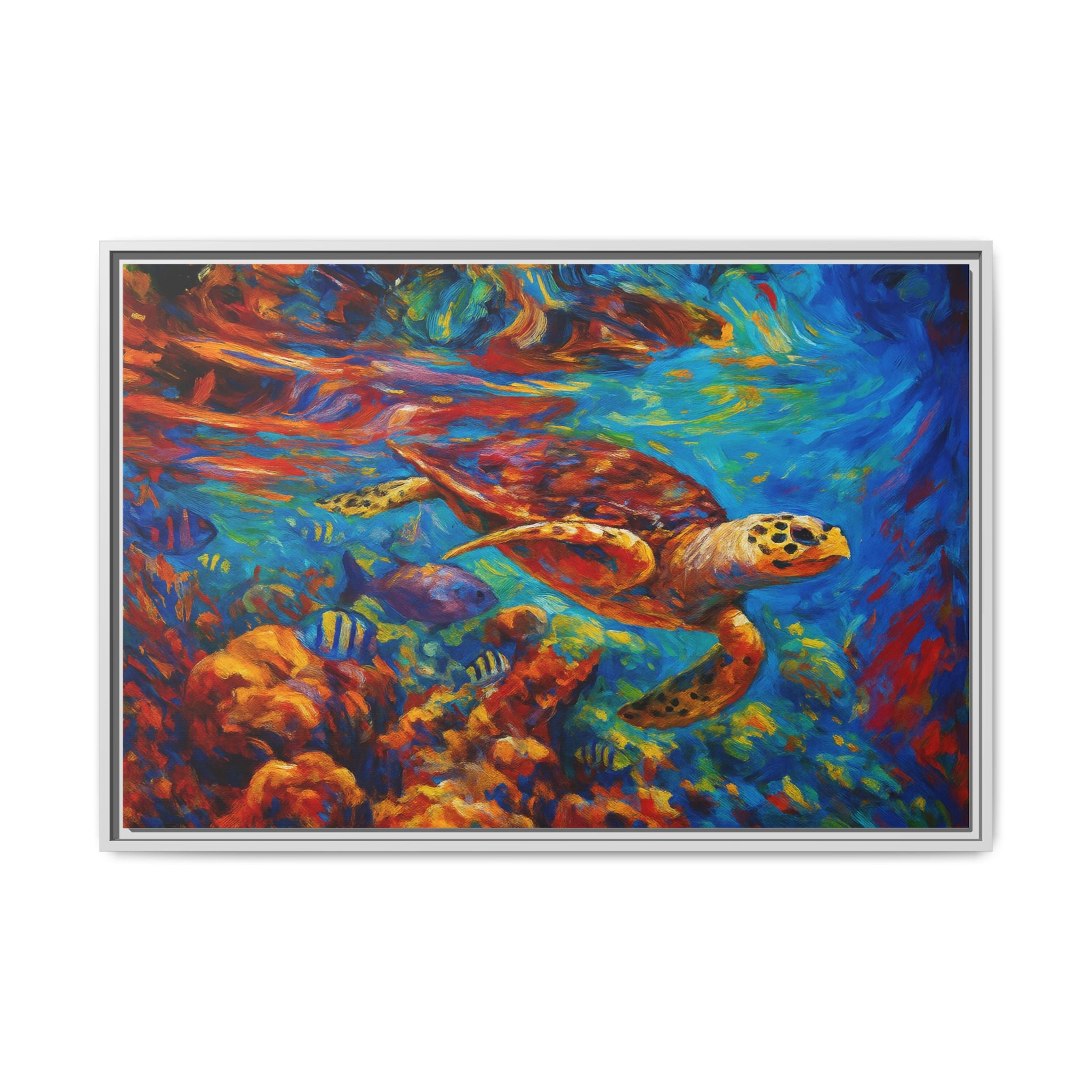 Vibrant Sea Turtle Swimming