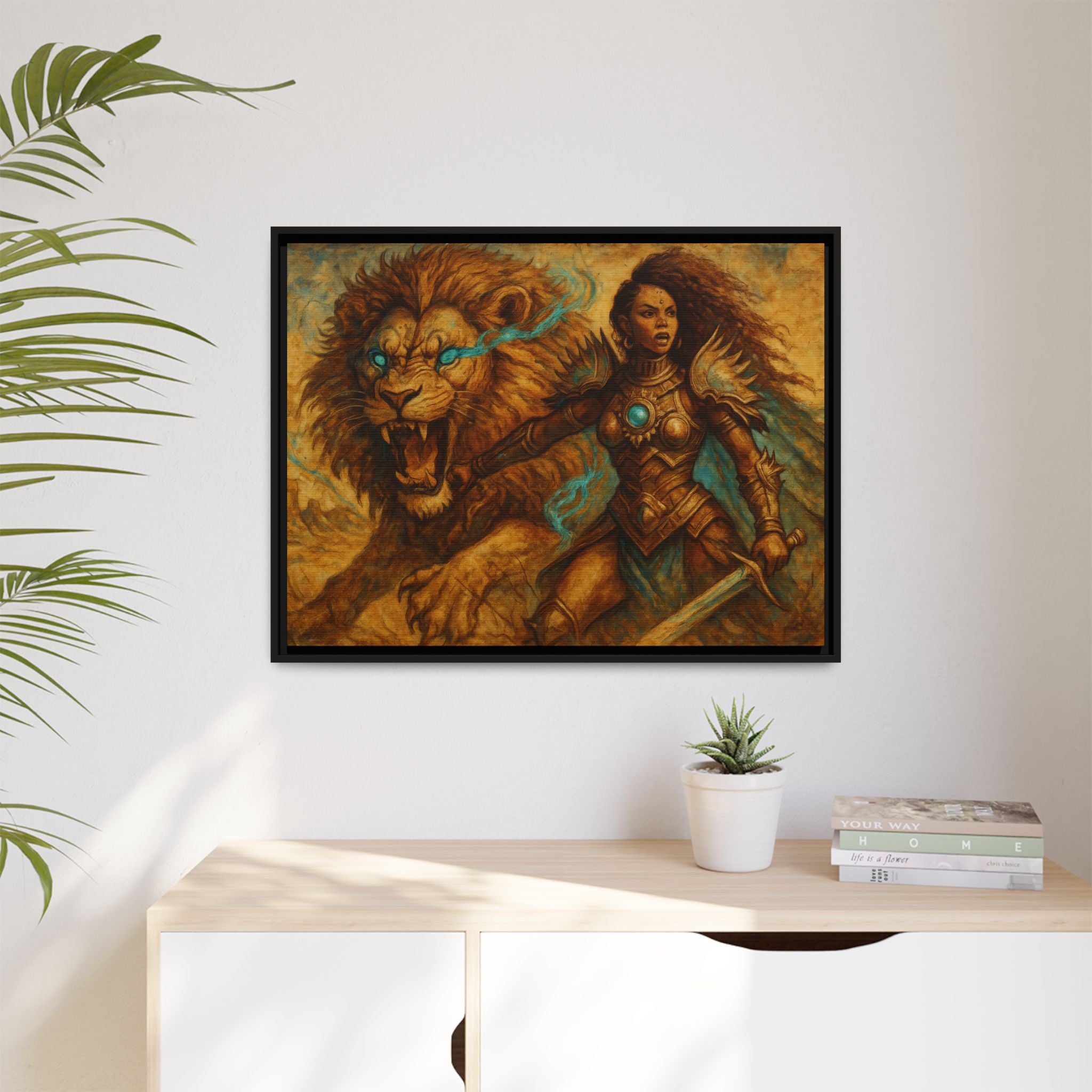 Fantasy Lion and Warrior