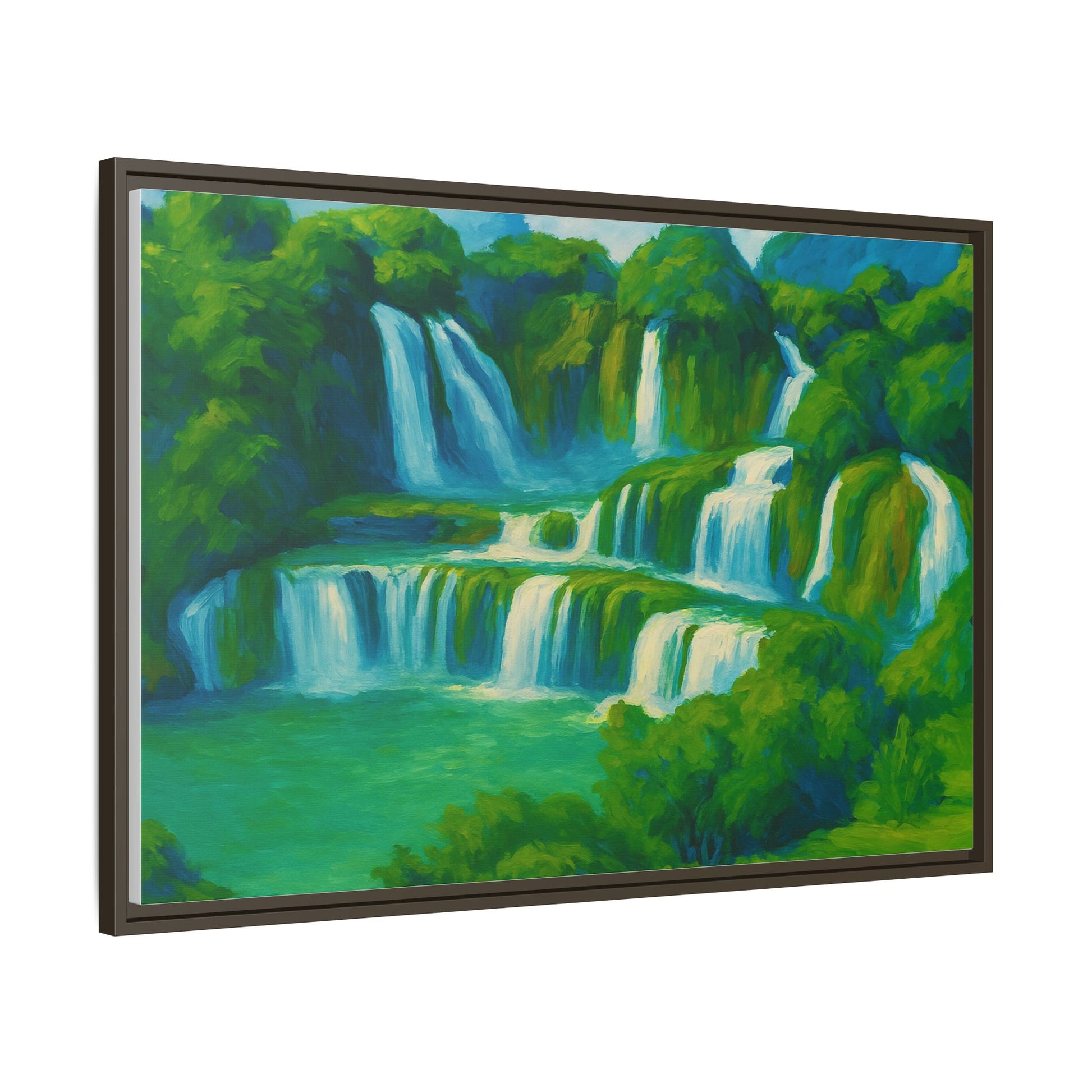 Green Serene Waterfall