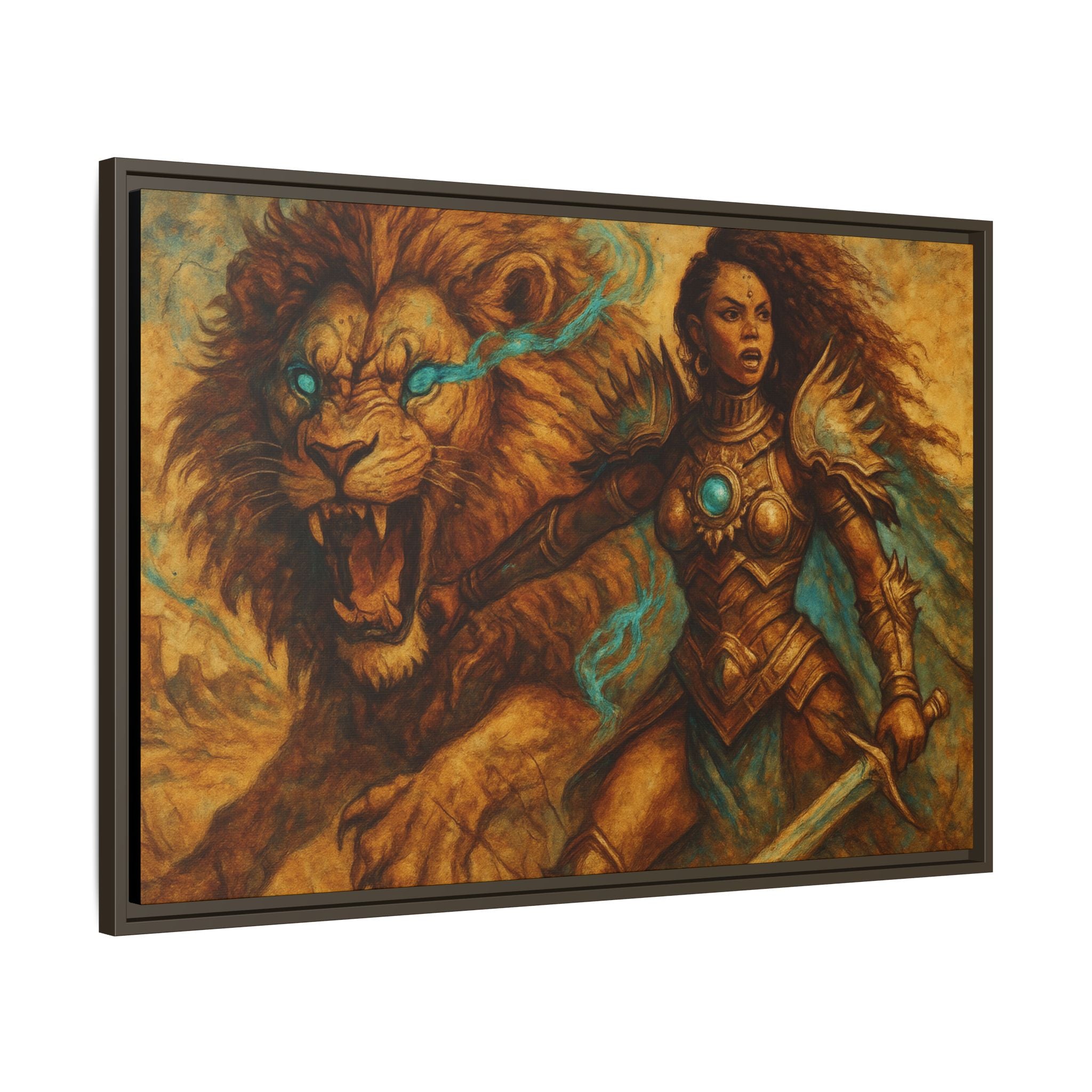 Fantasy Lion and Warrior