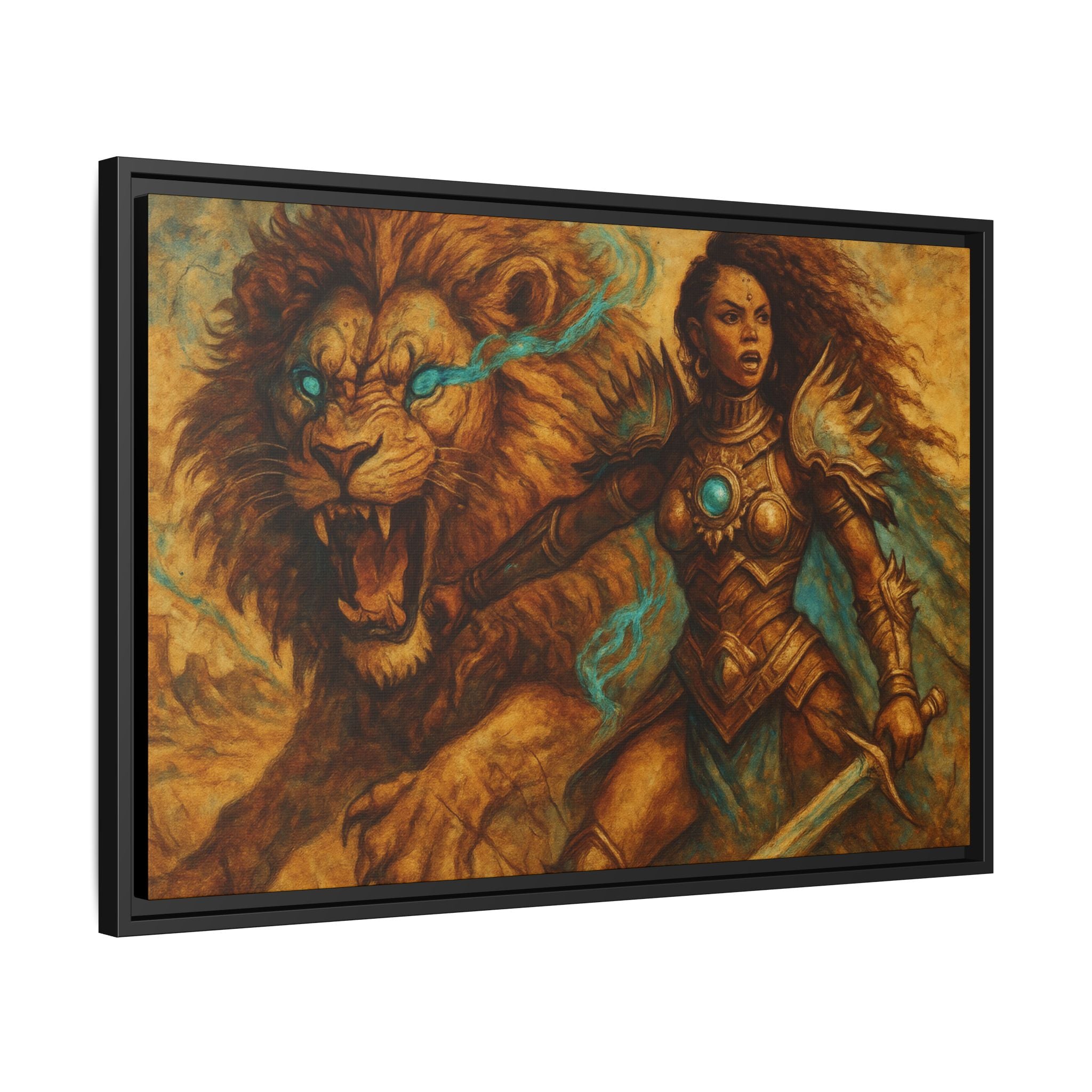 Fantasy Lion and Warrior