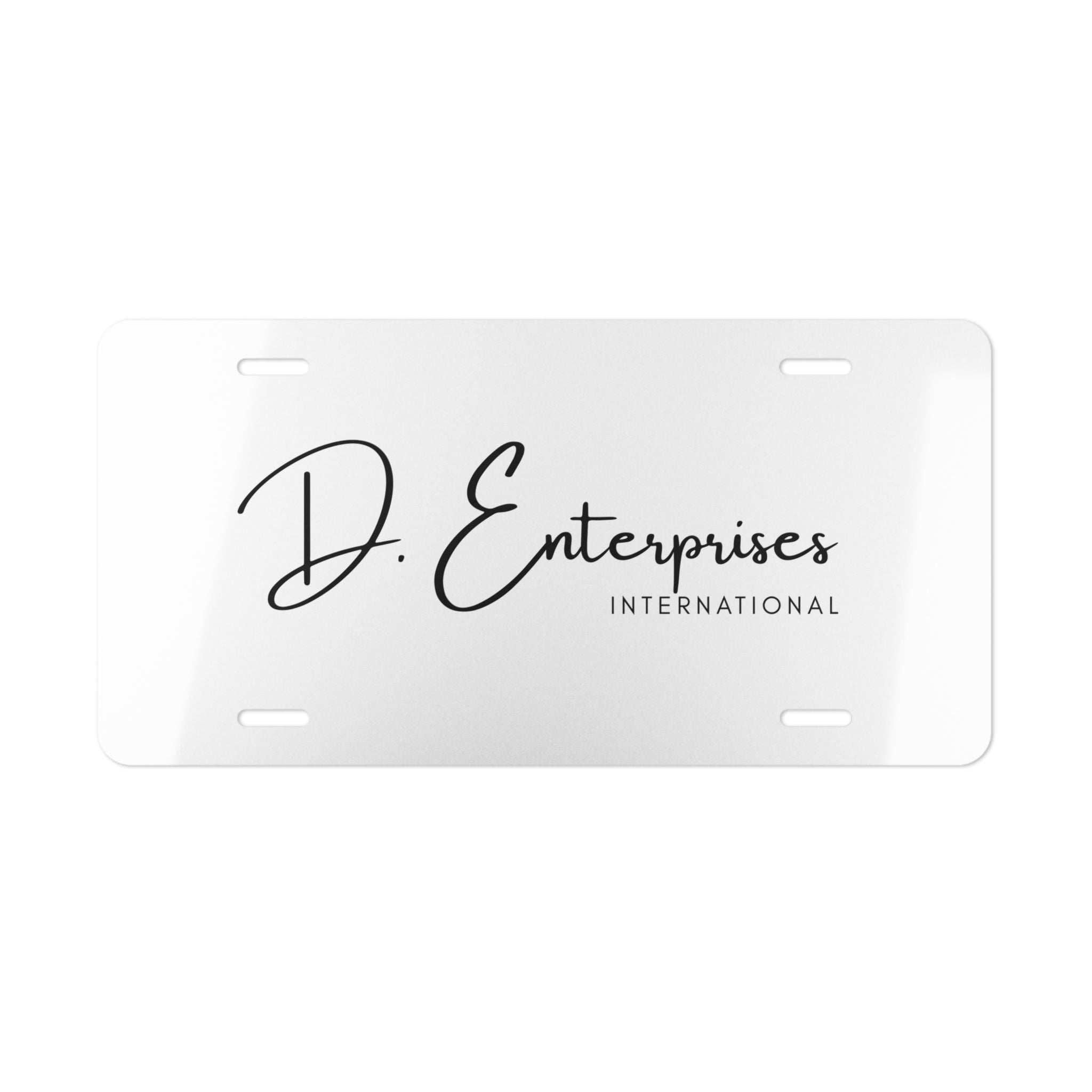 Vanity Plate - D. Enterprises International Script License Plate