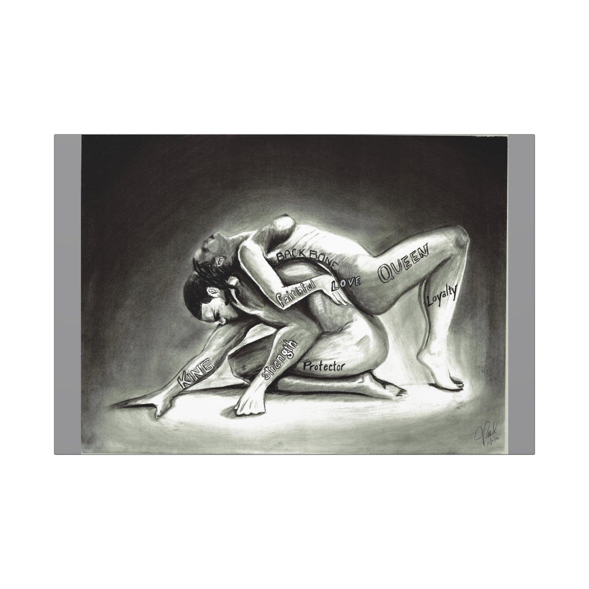 Canvas Art Wraps, Inspirational Wall Art, Modern Art Gift for Couples, Tattoo Art