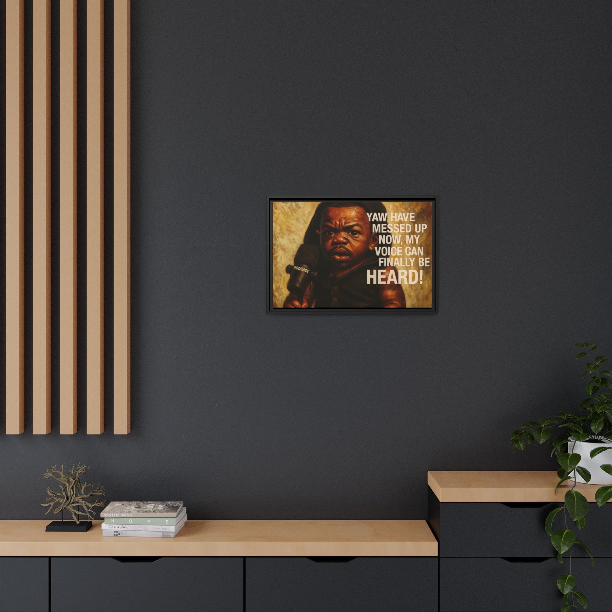 Framed Art Print of Empowering Voice Illustration, Home Decor, Gift for Podcasters, Unique Wall Art, Inspiring Room Accent