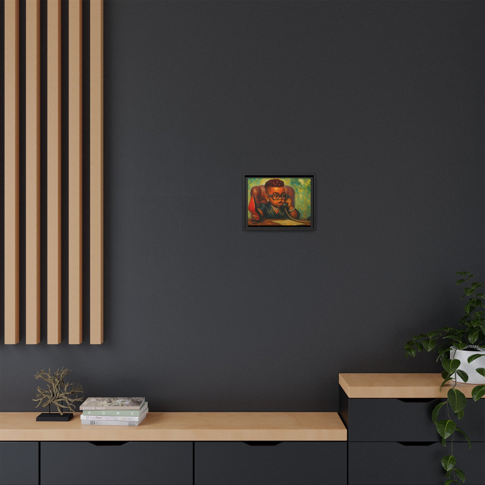 Framed Art Print: Stylish Office Decor for Home or Studio, Wall Art, Colorful Portrait, Vintage Vibe, Creative Gift Idea