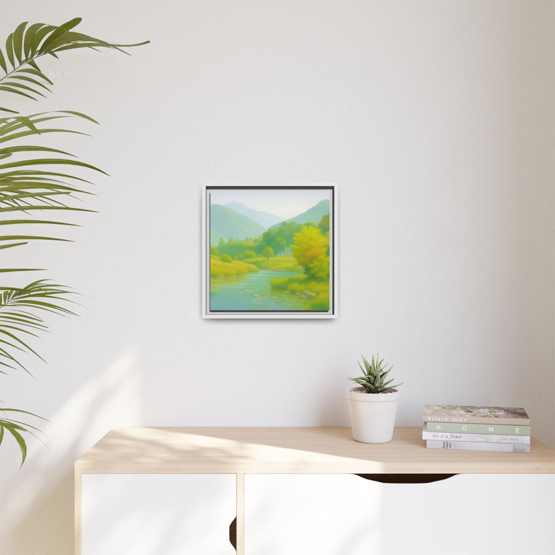 Calming River Green Landscape