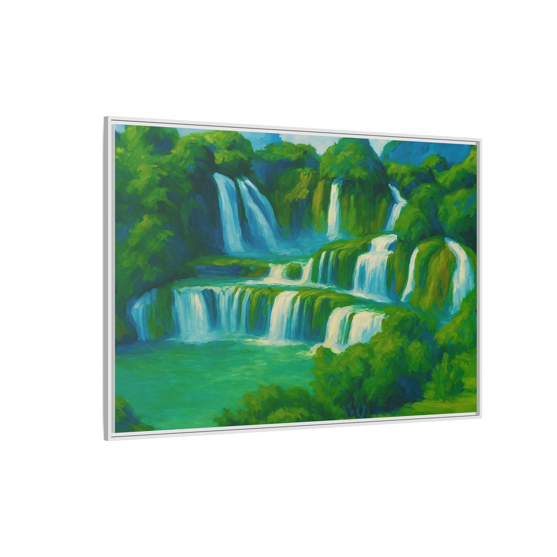 Green Serene Waterfall