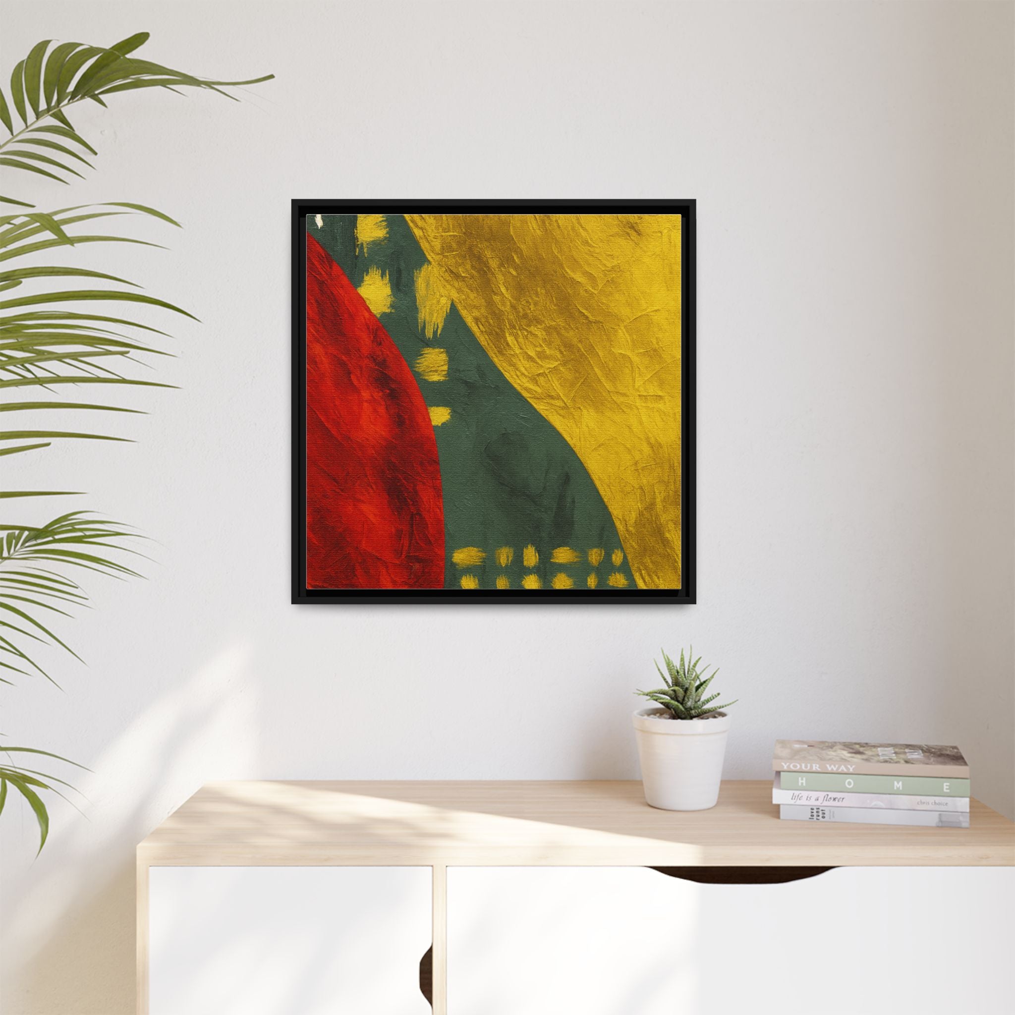 Red Green Gold Abstract