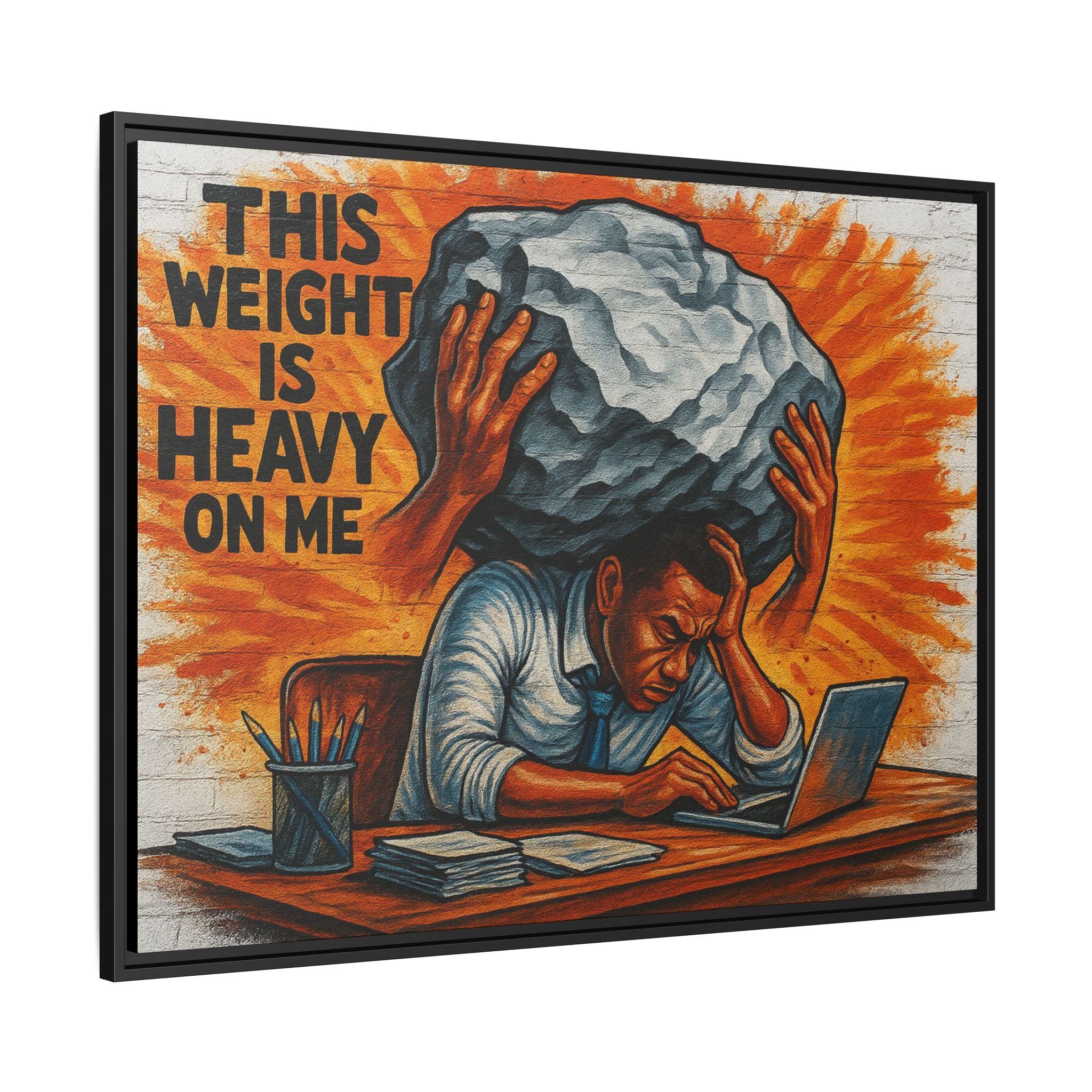 Framed Canvas Art, Stress Relief Decor, Office Wall Art, Motivational Artwork, Unique Gift for Home or Office