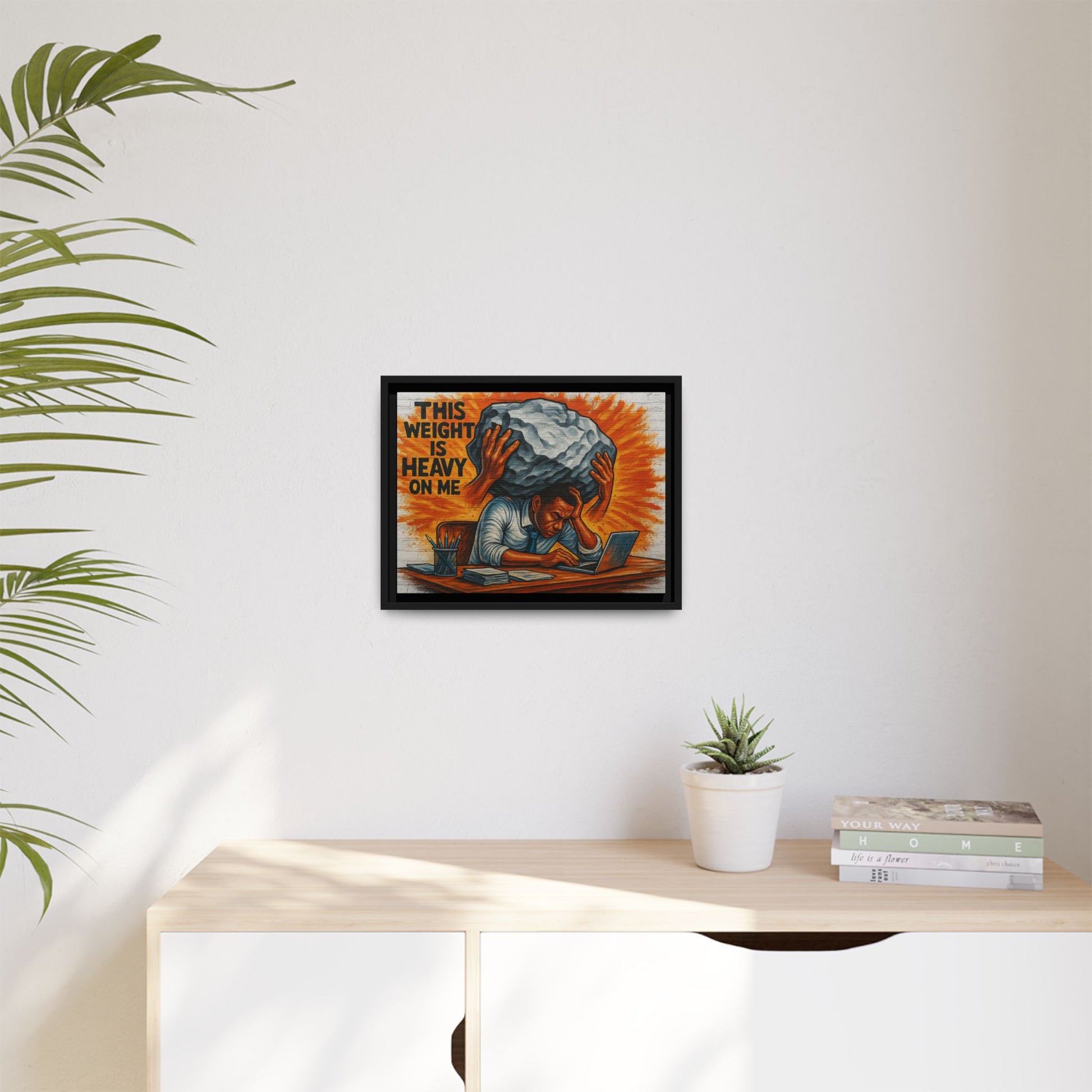 Framed Canvas Art, Stress Relief Decor, Office Wall Art, Motivational Artwork, Unique Gift for Home or Office