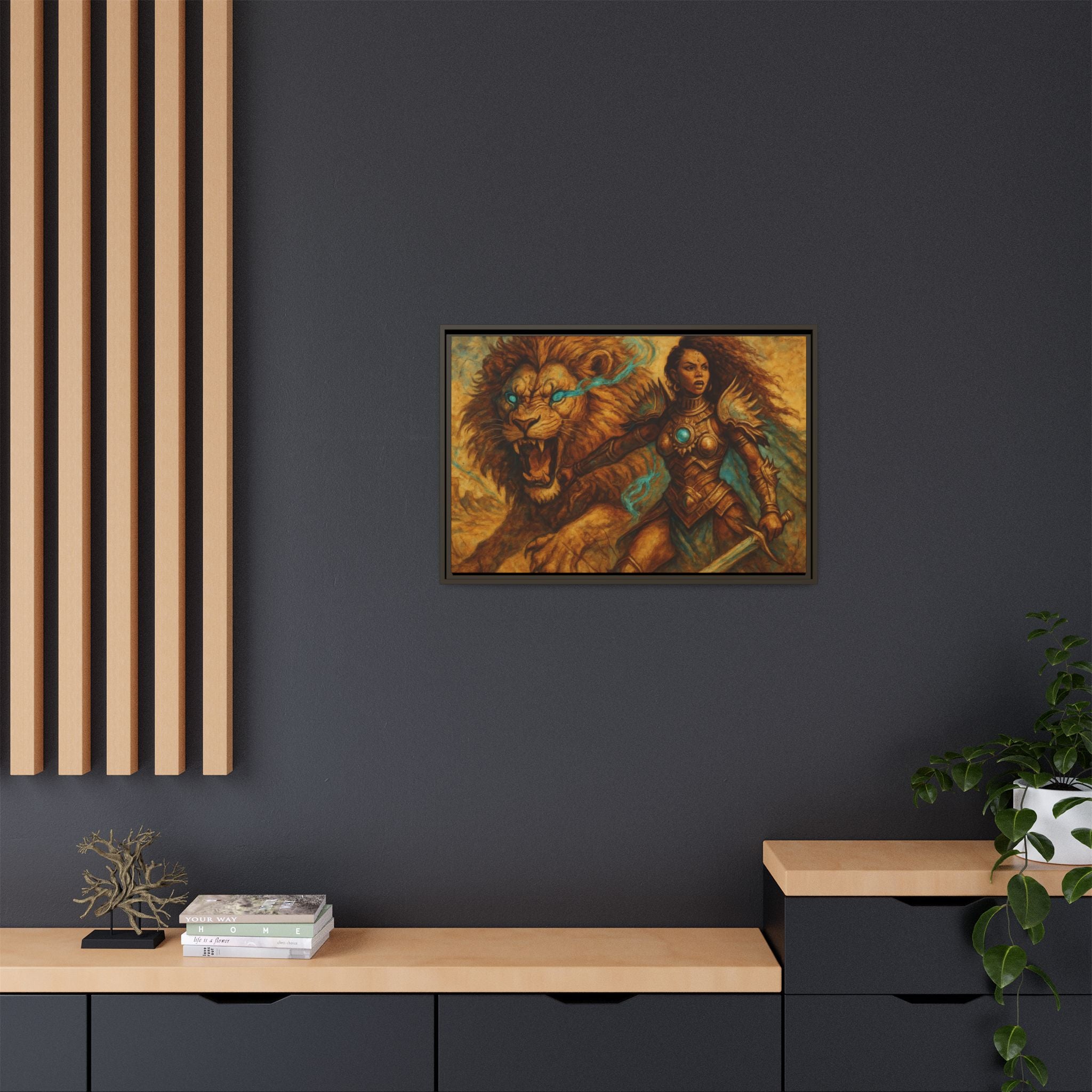 Fantasy Lion and Warrior