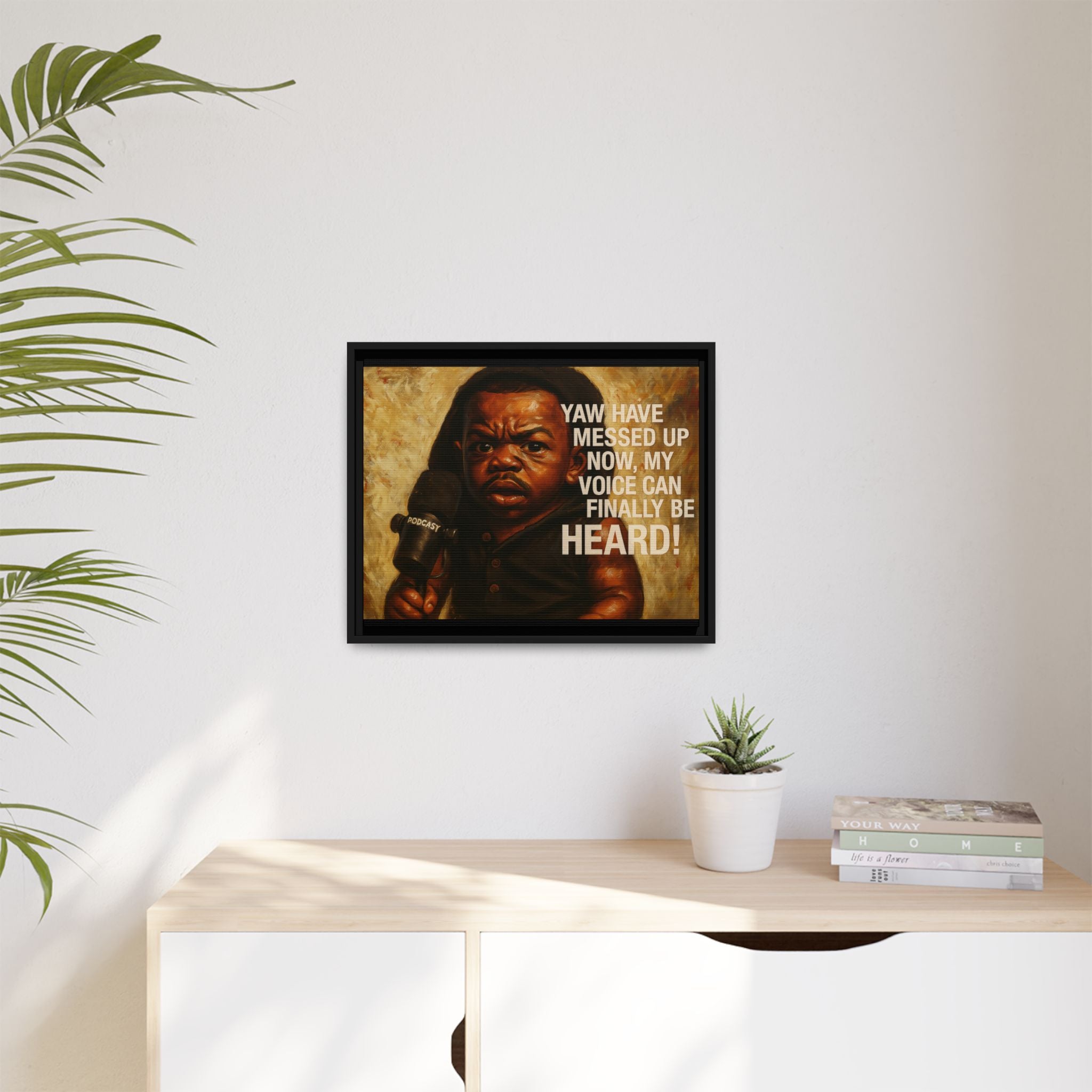 Framed Art Print of Empowering Voice Illustration, Home Decor, Gift for Podcasters, Unique Wall Art, Inspiring Room Accent