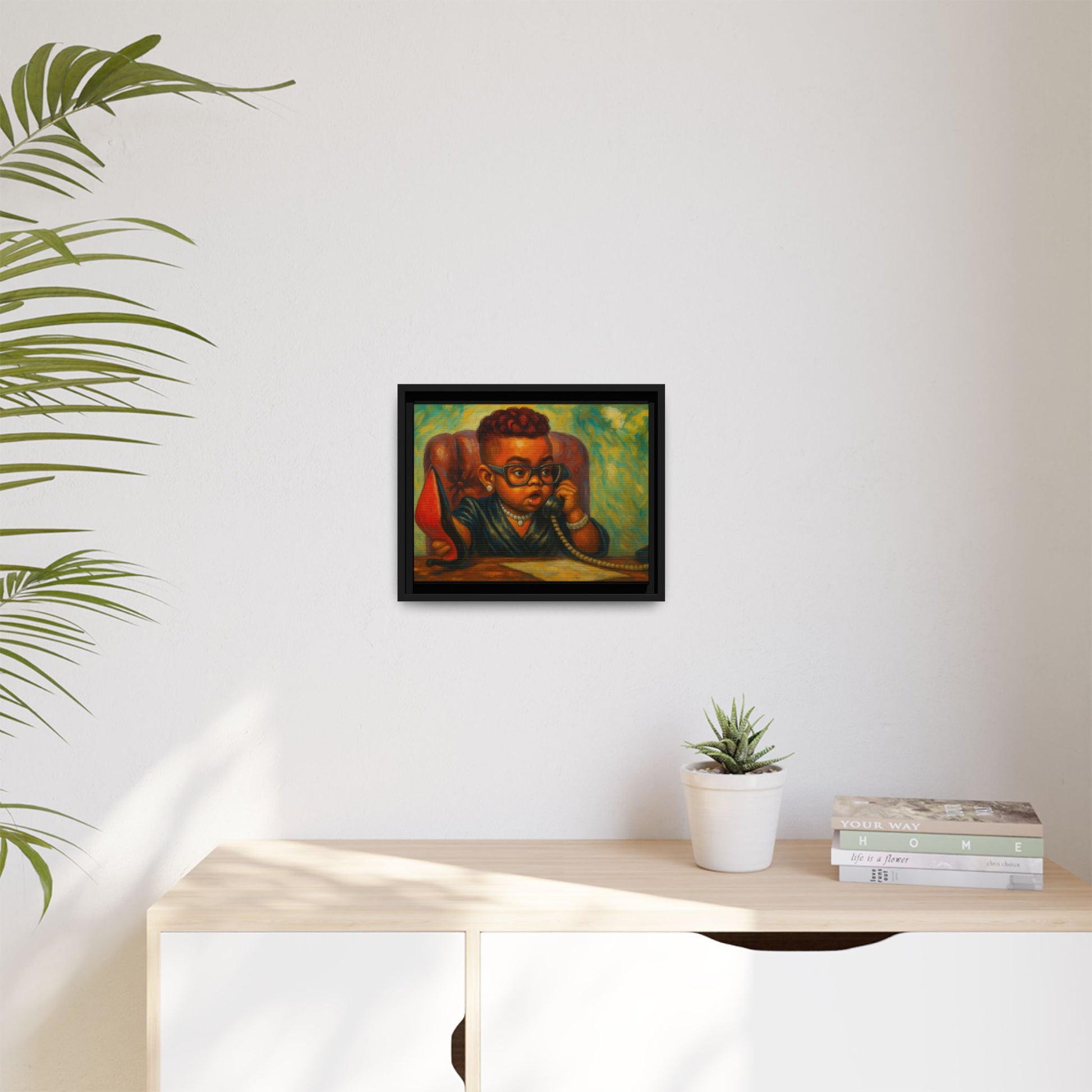 Framed Art Print: Stylish Office Decor for Home or Studio, Wall Art, Colorful Portrait, Vintage Vibe, Creative Gift Idea