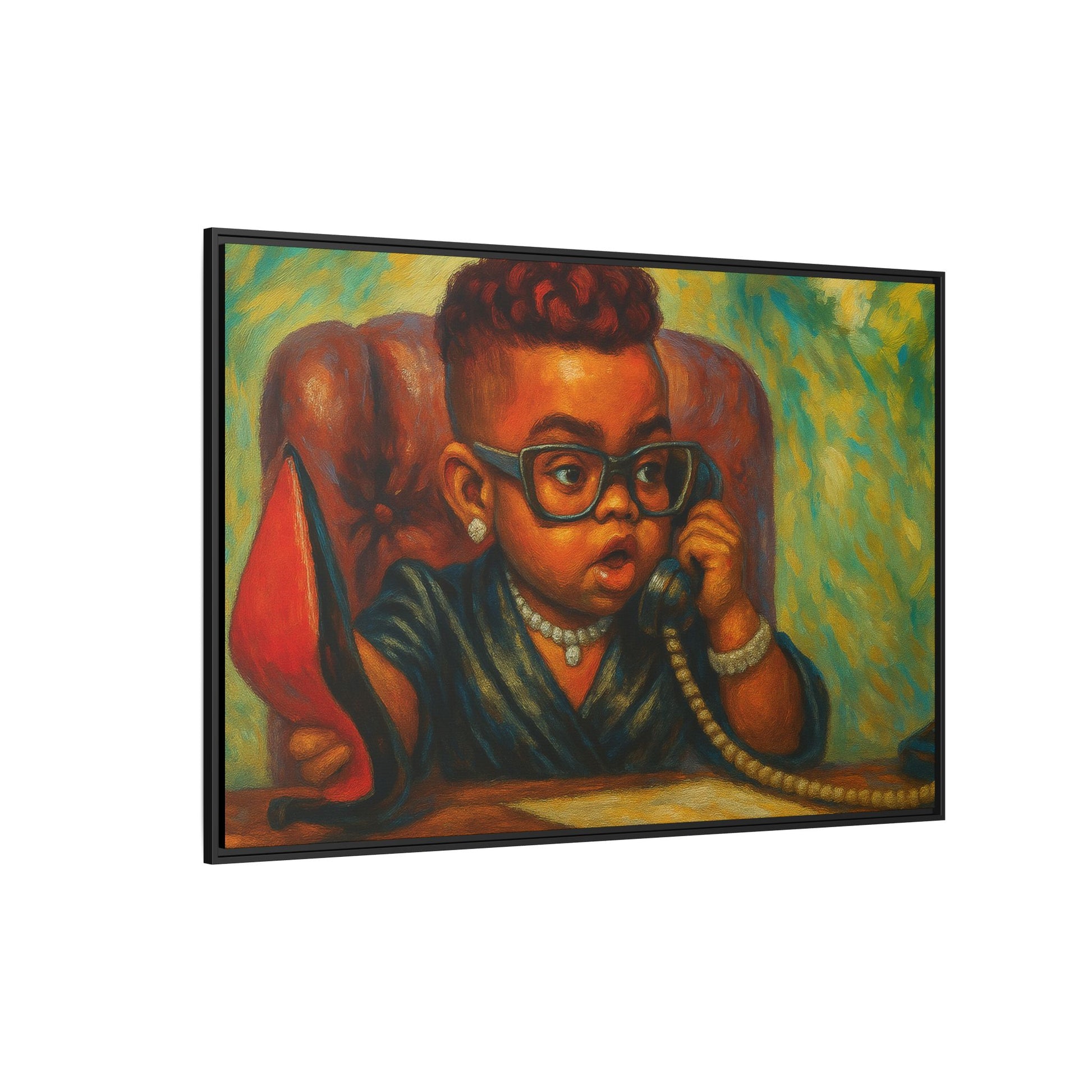 Framed Art Print: Stylish Office Decor for Home or Studio, Wall Art, Colorful Portrait, Vintage Vibe, Creative Gift Idea