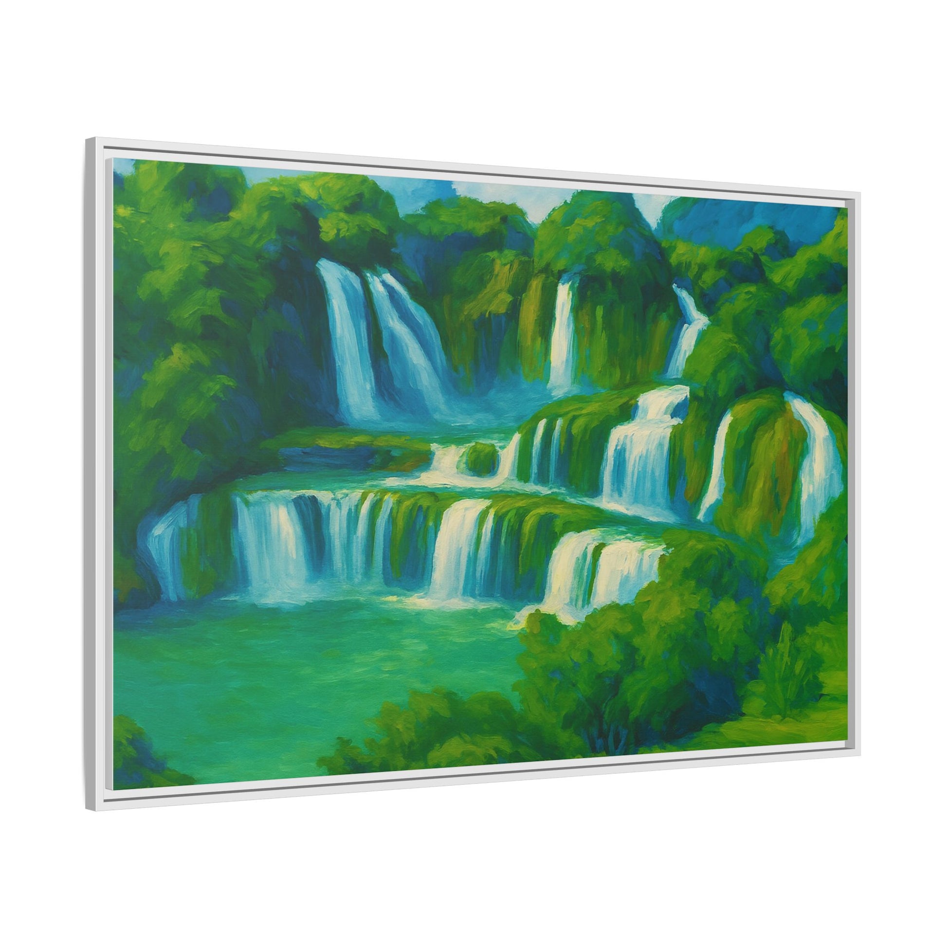 Green Serene Waterfall
