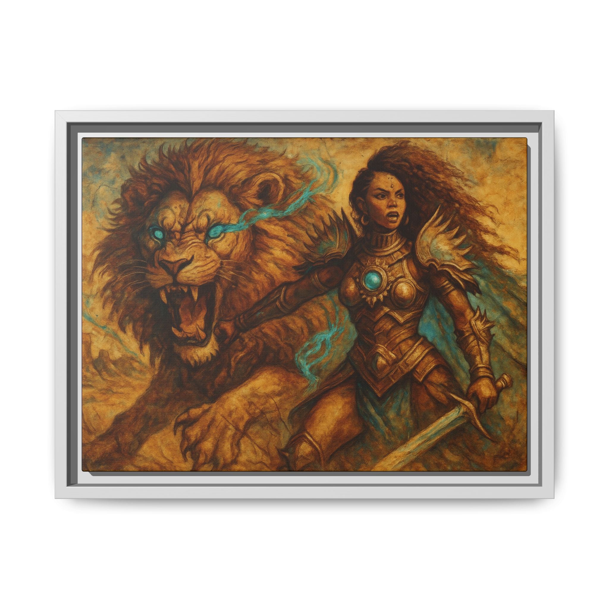 Fantasy Lion and Warrior