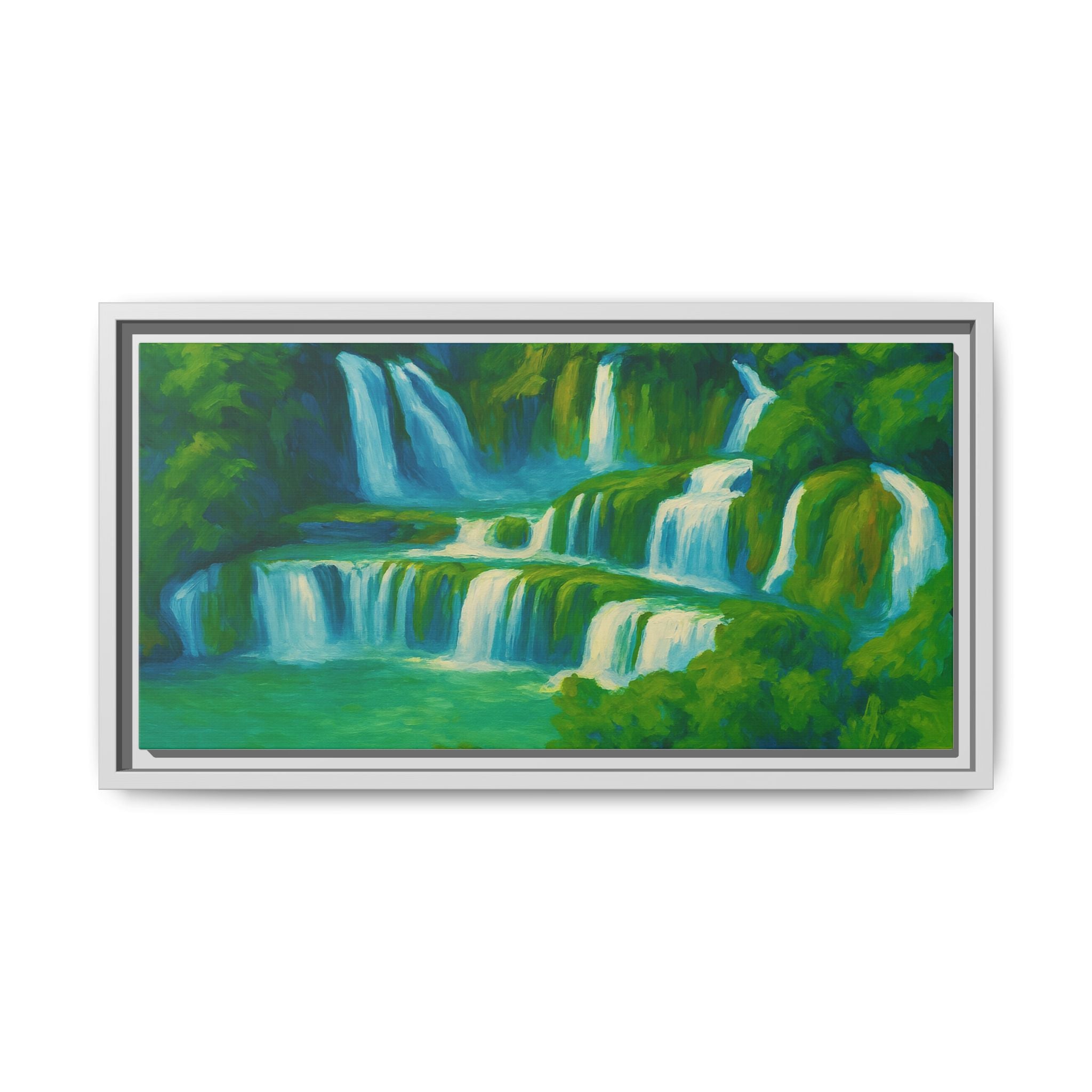 Green Serene Waterfall