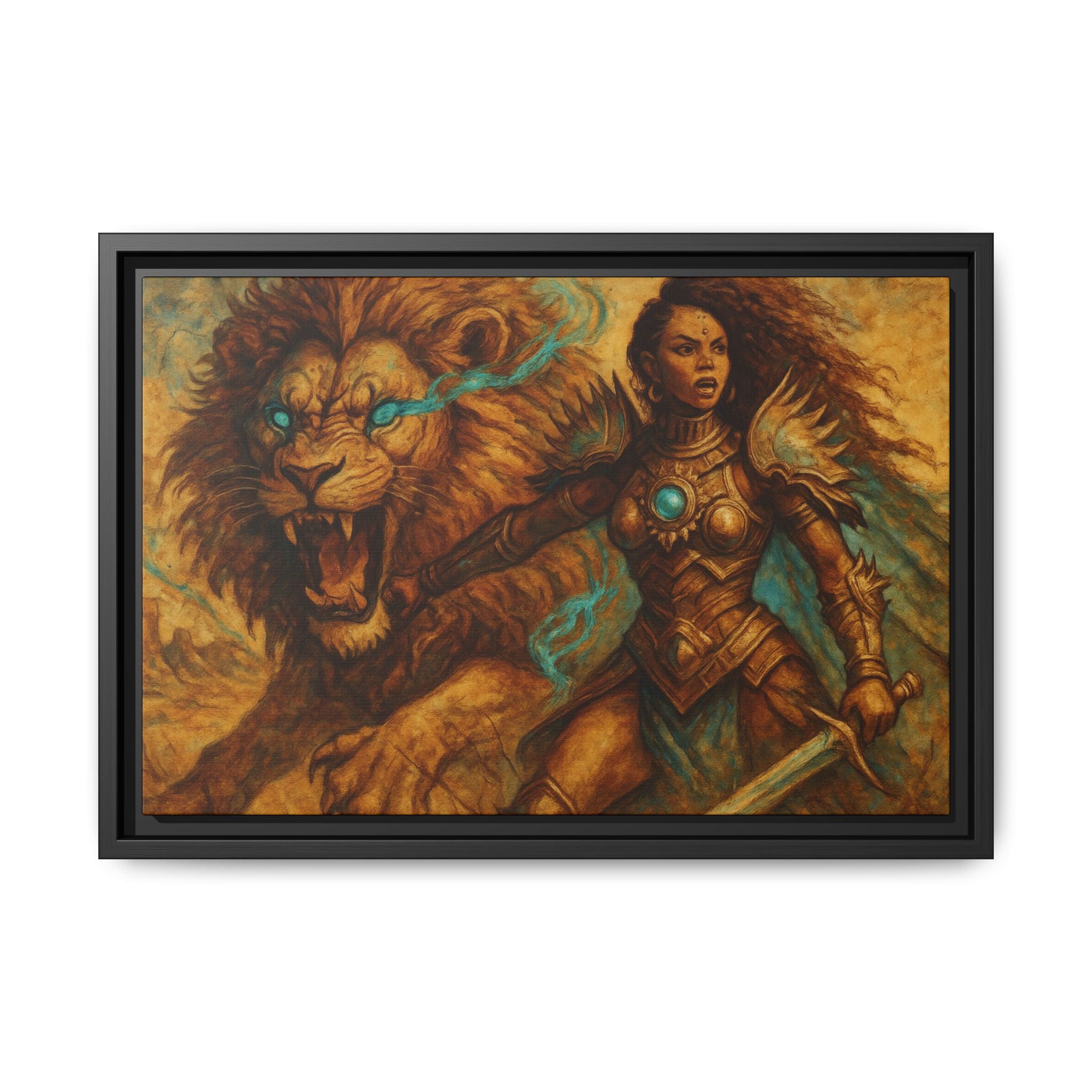 Fantasy Lion and Warrior