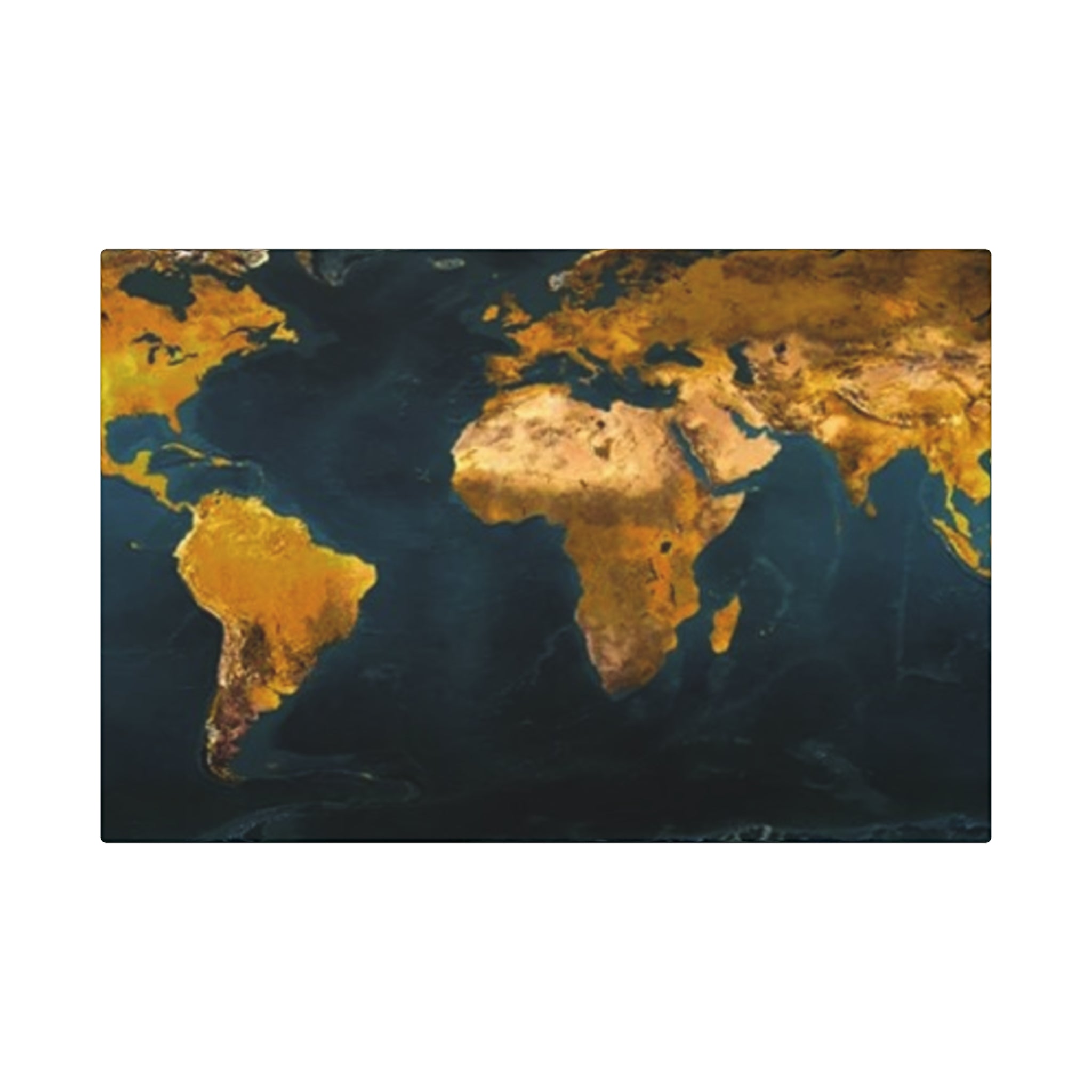 World Map Canvas Art Wraps, Modern Wall Art,