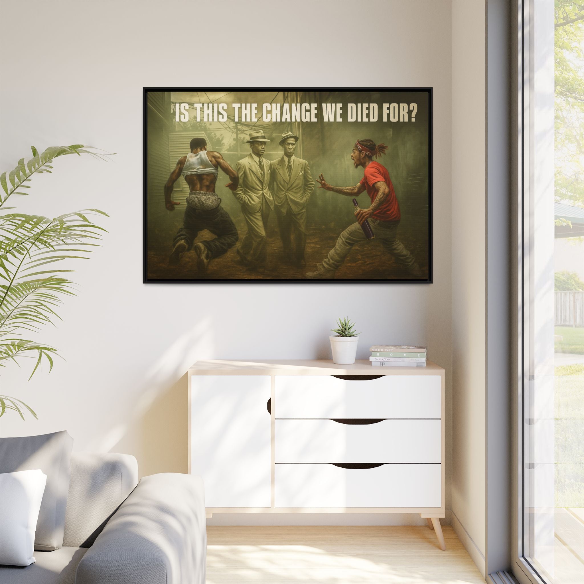Framed Art Print: 'Is This The Change We Died For?' - Social Commentary Wall Decor, Black History Art, Motivational Home Decor, Gift [...]