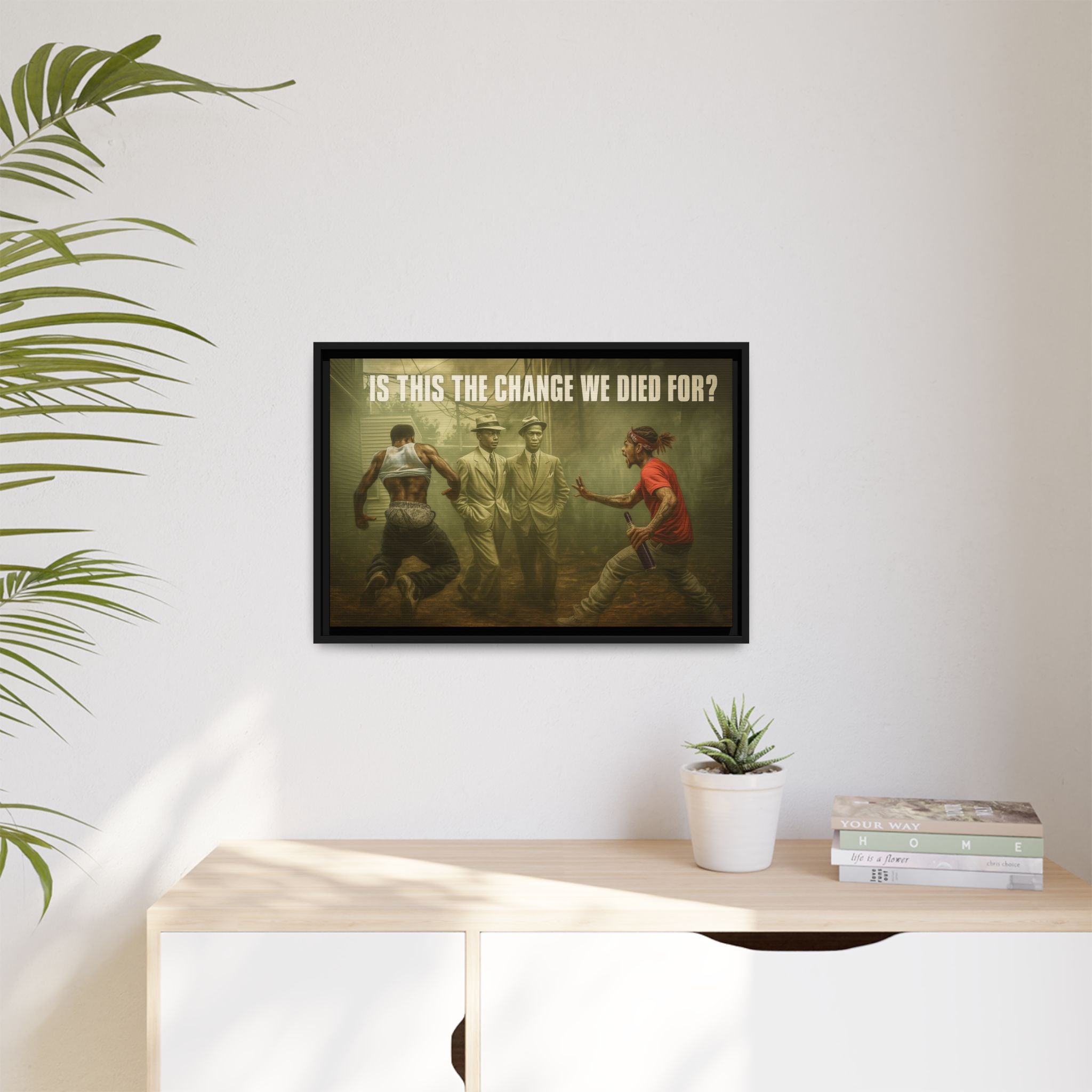 Framed Art Print: 'Is This The Change We Died For?' - Social Commentary Wall Decor, Black History Art, Motivational Home Decor, Gift [...]