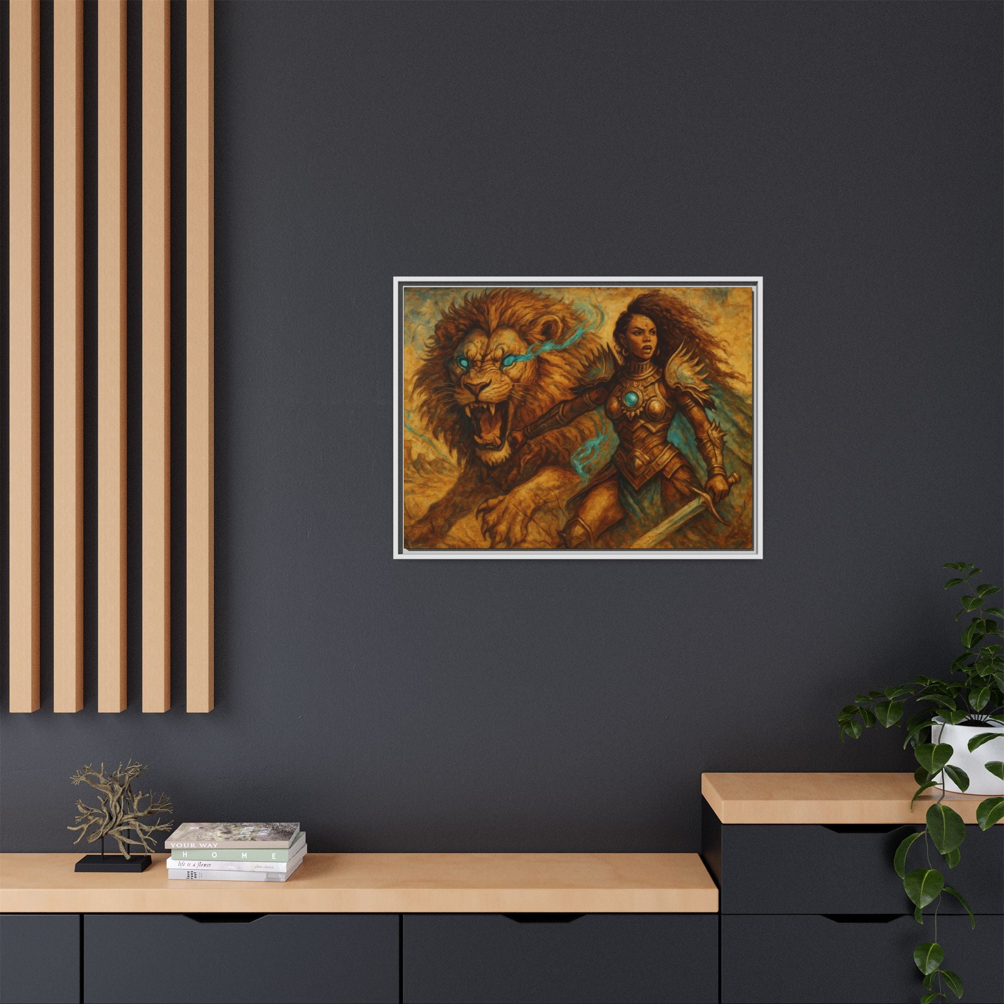 Fantasy Lion and Warrior