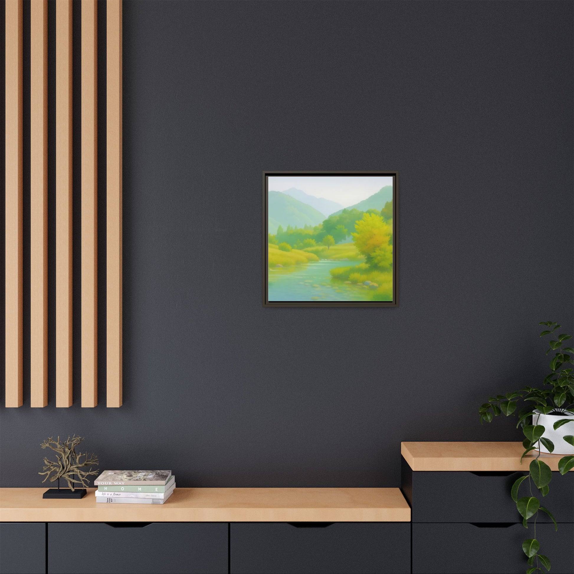 Calming River Green Landscape