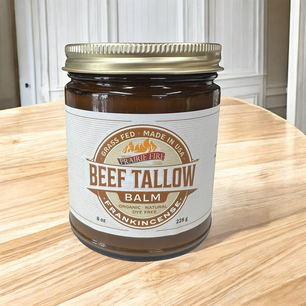 Grass Fed Beef Tallow Balm - 8 oz - Grown and Made in USA - Organic Grass Fed and Finished Tallow - Moisturizing Skin Care