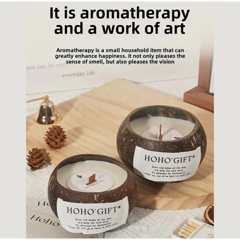 Coconut Husk Scented Candles Niche Advanced Fragrance Atmosphere Candle Bedroom Fragrance Decor Creative Souvenir Birthday Gift