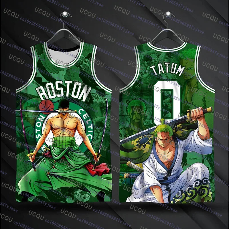 One Piece Basketball Jersey: Luffy Zoro Tatum No.0 Vest