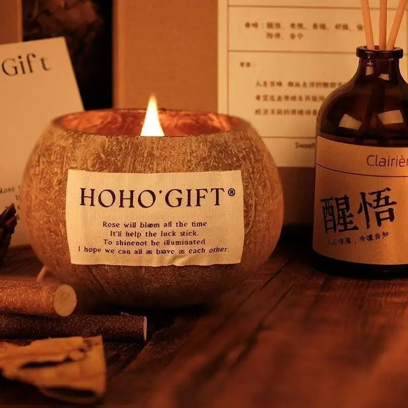 Coconut Husk Scented Candles Niche Advanced Fragrance Atmosphere Candle Bedroom Fragrance Decor Creative Souvenir Birthday Gift