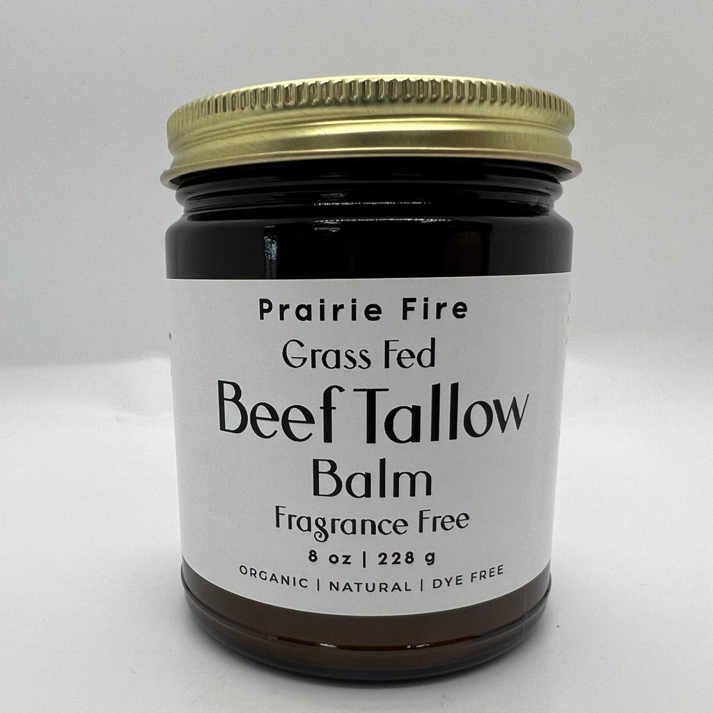 Grass Fed Beef Tallow Balm - 8 oz - Grown and Made in USA - Organic Grass Fed and Finished Tallow - Moisturizing Skin Care
