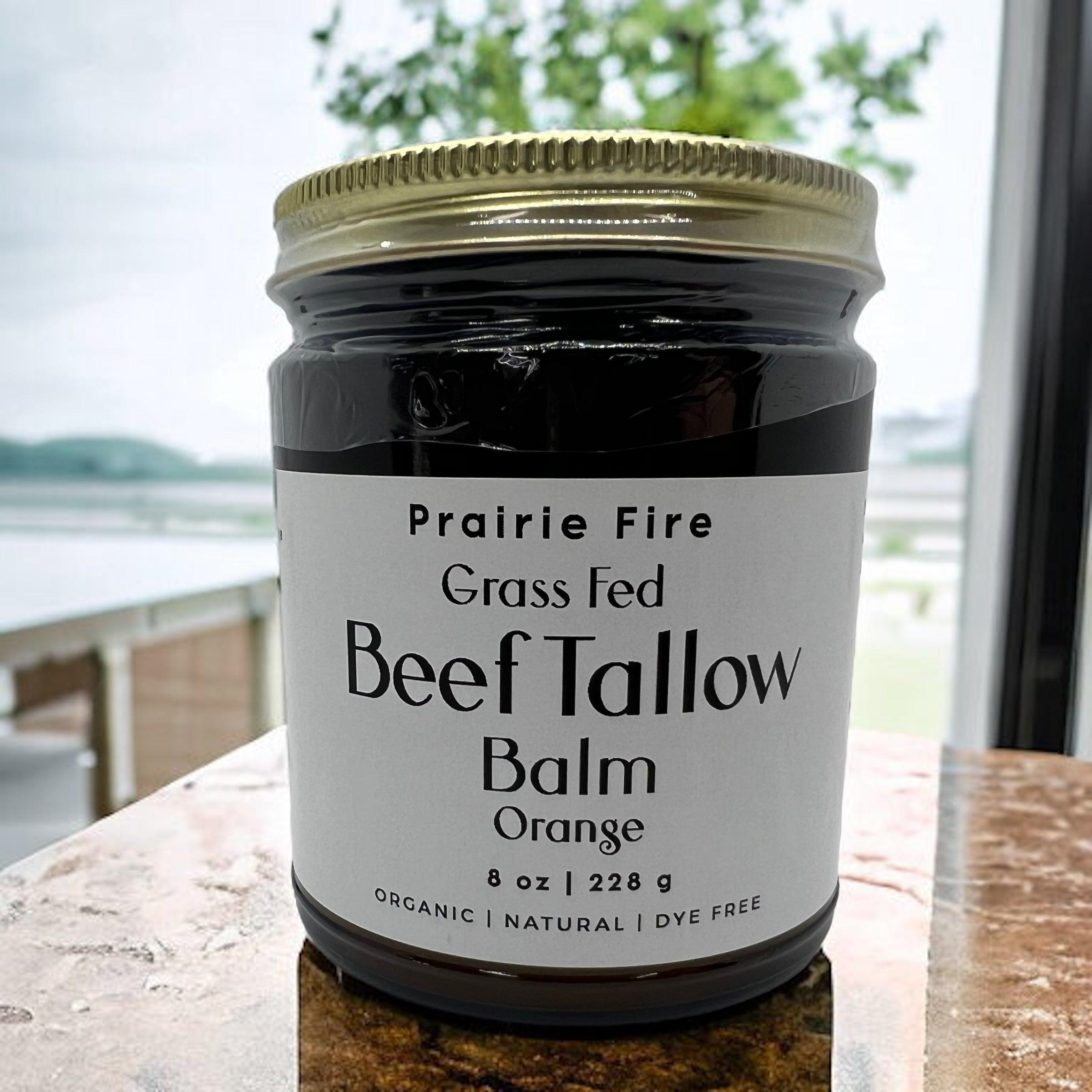 Grass Fed Beef Tallow Balm - 8 oz - Grown and Made in USA - Organic Grass Fed and Finished Tallow - Moisturizing Skin Care