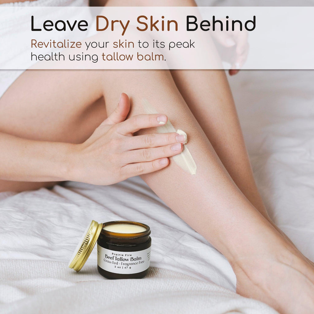 Grass Fed Beef Tallow Balm - 8 oz - Grown and Made in USA - Organic Grass Fed and Finished Tallow - Moisturizing Skin Care