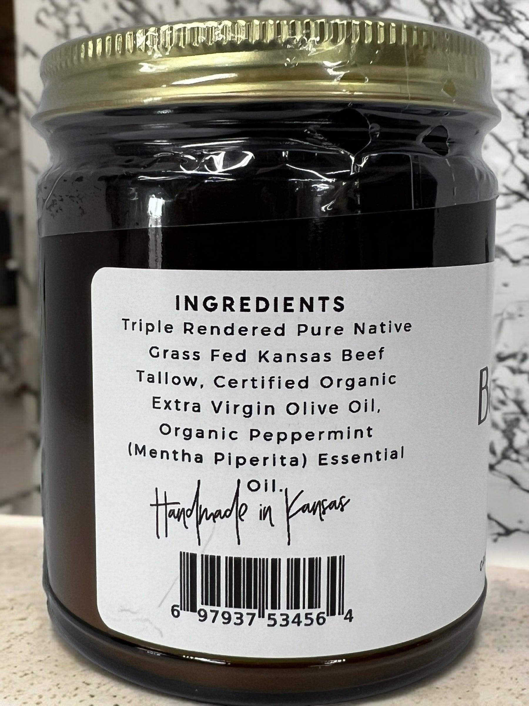 Grass Fed Beef Tallow Balm - 8 oz - Grown and Made in USA - Organic Grass Fed and Finished Tallow - Moisturizing Skin Care