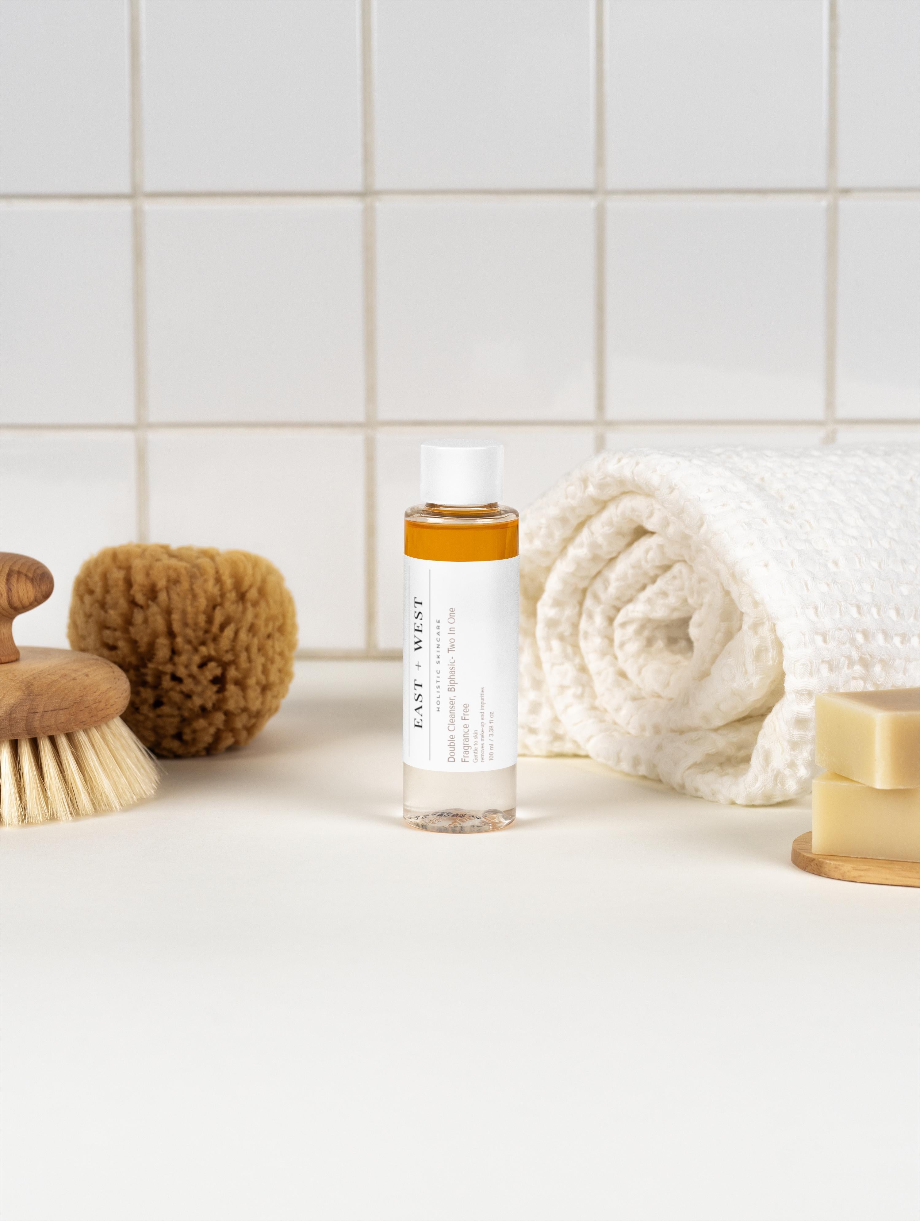 BiPhasic Make-up Remover, Fragrance Free (cleanser/natural oil + water for healthy skin)