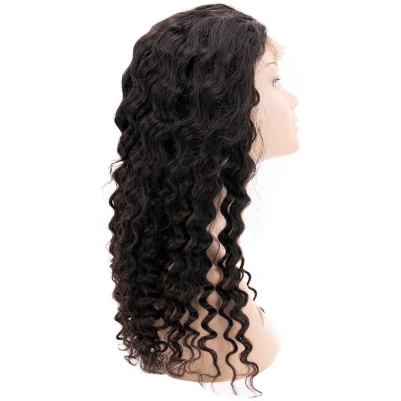 Deep Wave 4x4 Transparent Lace 100% Human Hair Closure Wig