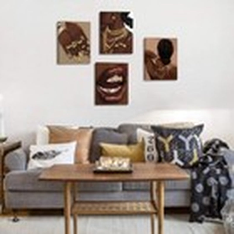 Black Woman Art Printing,Boho Black Framed 8"X10"- Black Woman Art Printing