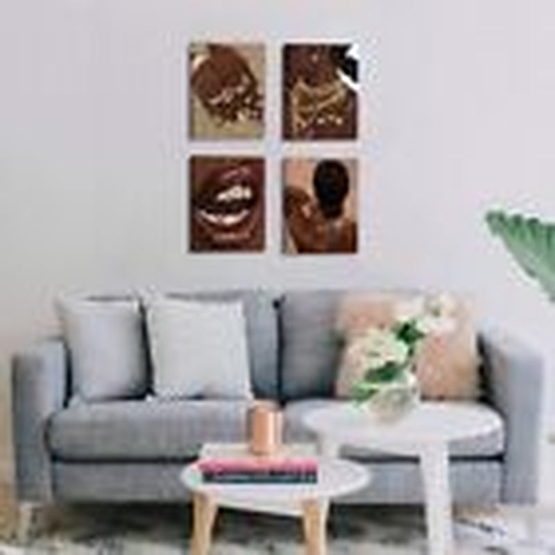 Black Woman Art Printing,Boho Black Framed 8"X10"- Black Woman Art Printing