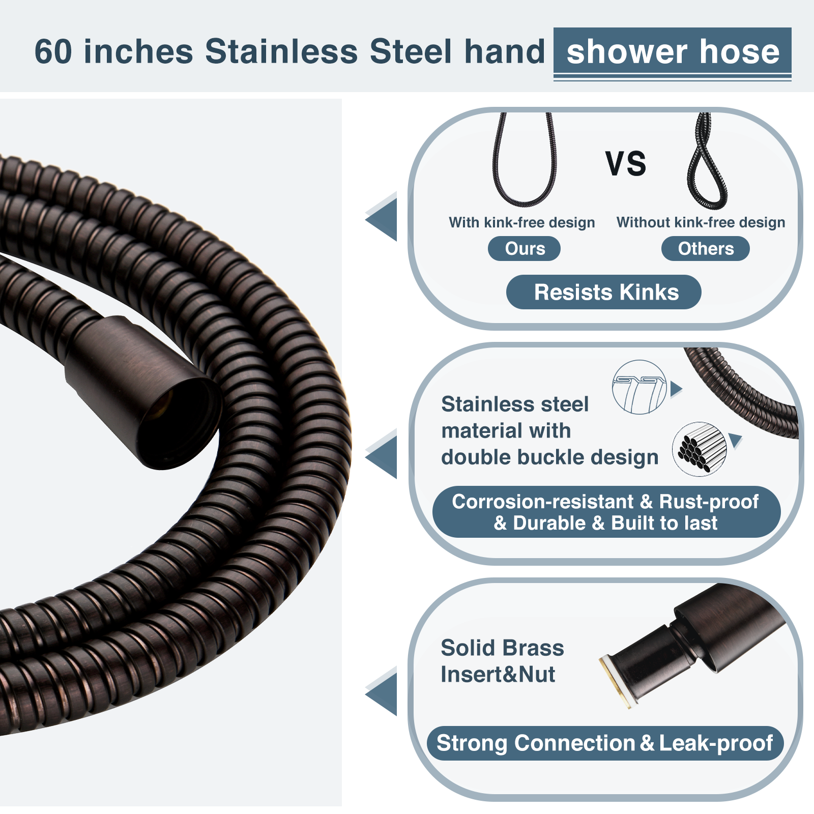 High Pressure 9-Spray Handheld Shower Head Set with Hose and Shower Arm Mount