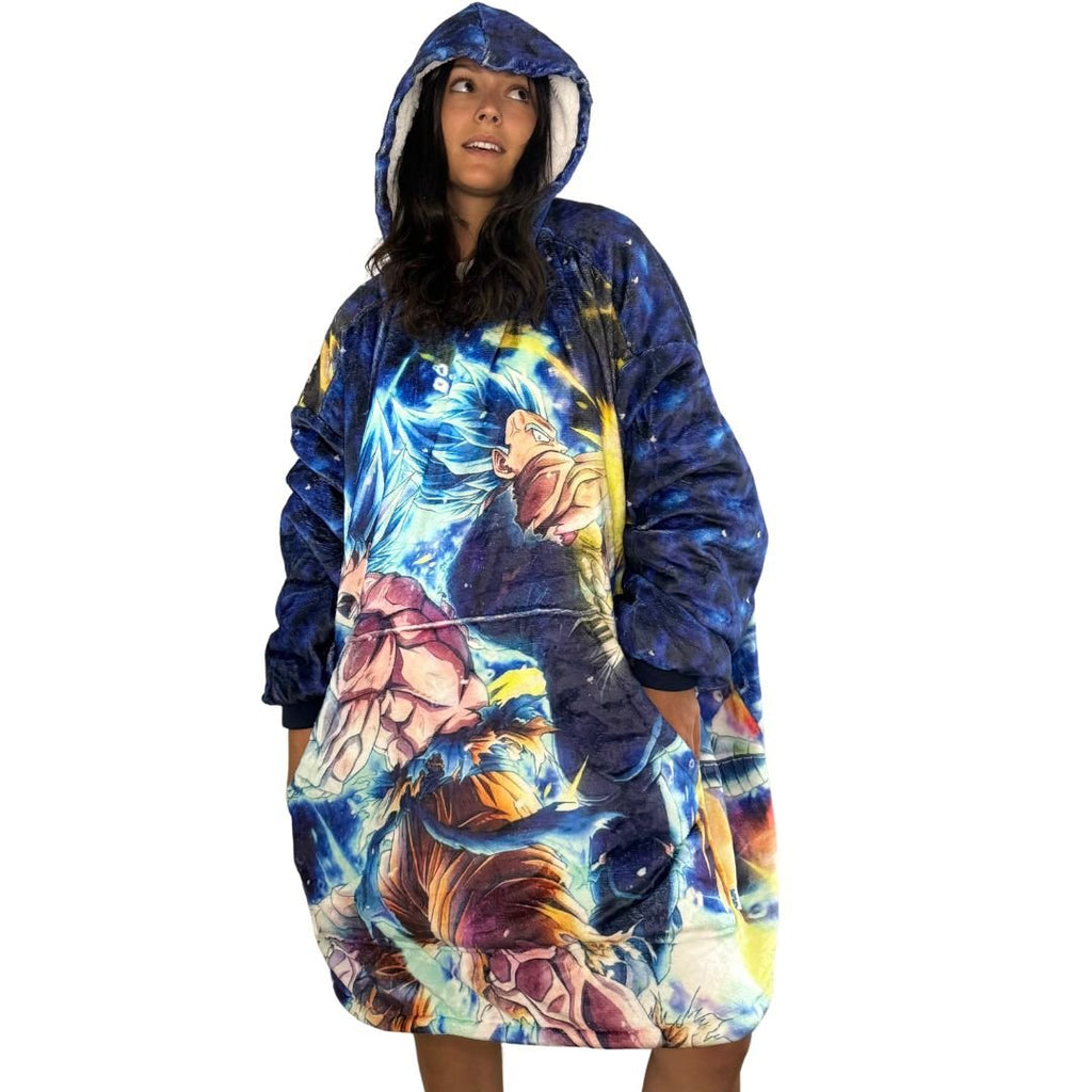 Dragon ball z  Wearable Blanket Hoodie for Kids & Adults