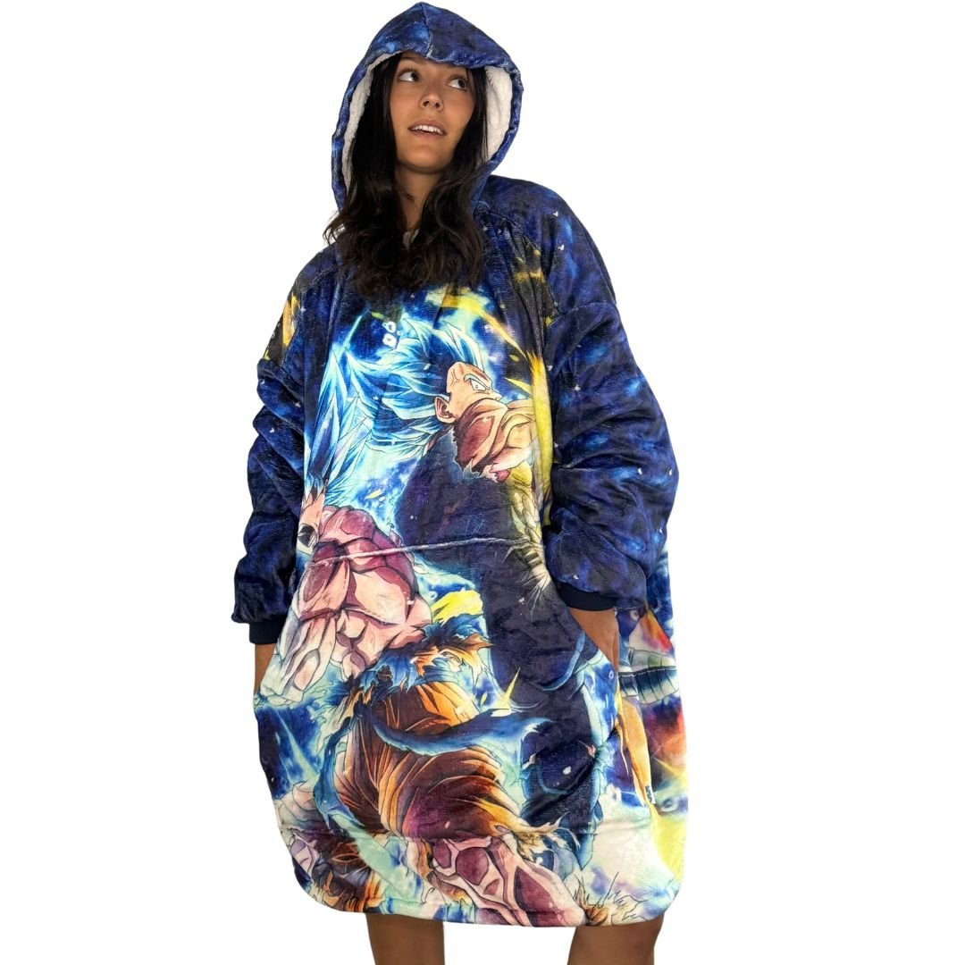 Dragon ball z  Wearable Blanket Hoodie for Kids & Adults