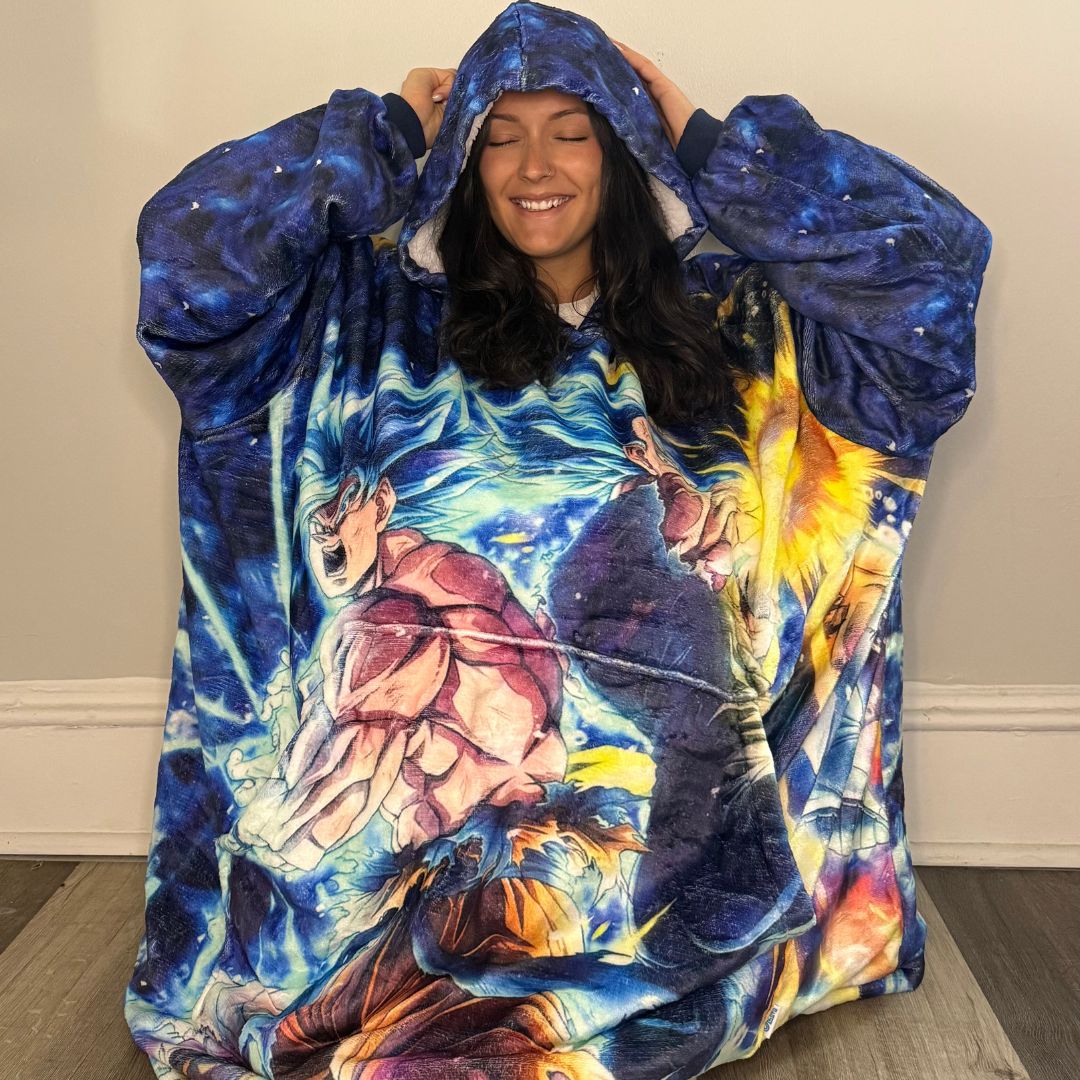 Dragon ball z  Wearable Blanket Hoodie for Kids & Adults